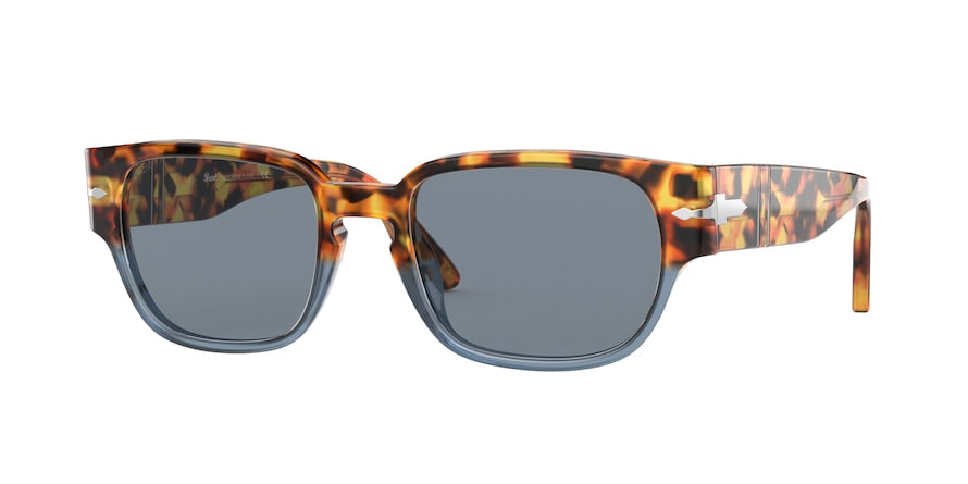 Persol PO3245S Pillow Sunglasses  112056-BROWN TORTOISE & OPAL BLUE 52-19-145 - Color Map multi