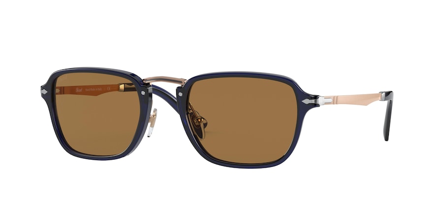 Persol PO3247S Rectangle Sunglasses  181/53-COBALTO & BRONZE 51-21-140 - Color Map blue