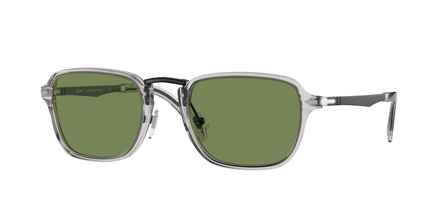 Persol PO3247S Rectangle Sunglasses  309/4E-TRANSPARENT GREY 51-21-140 - Color Map grey