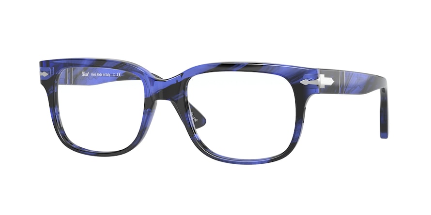 Persol PO3252V Pillow Eyeglasses  1053-STRIPED BLUE 52-19-145 - Color Map blue