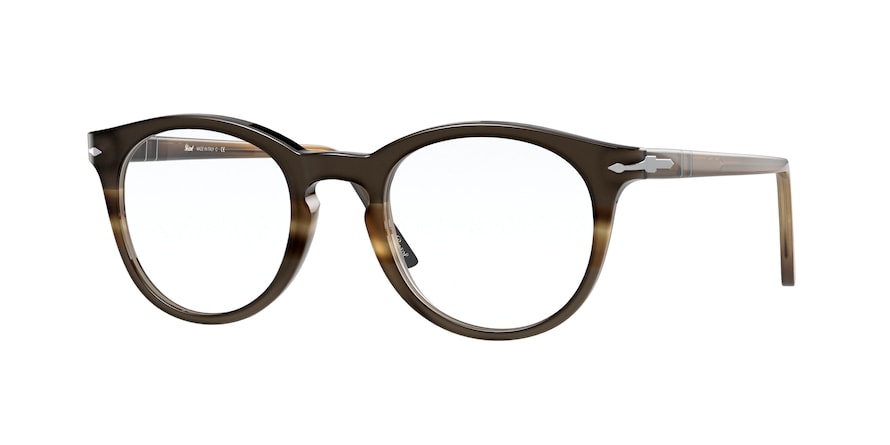 Persol PO3259V Phantos Eyeglasses  1135-STRIPED BROWN & GREY & BLACK 48-21-145 - Color Map multi