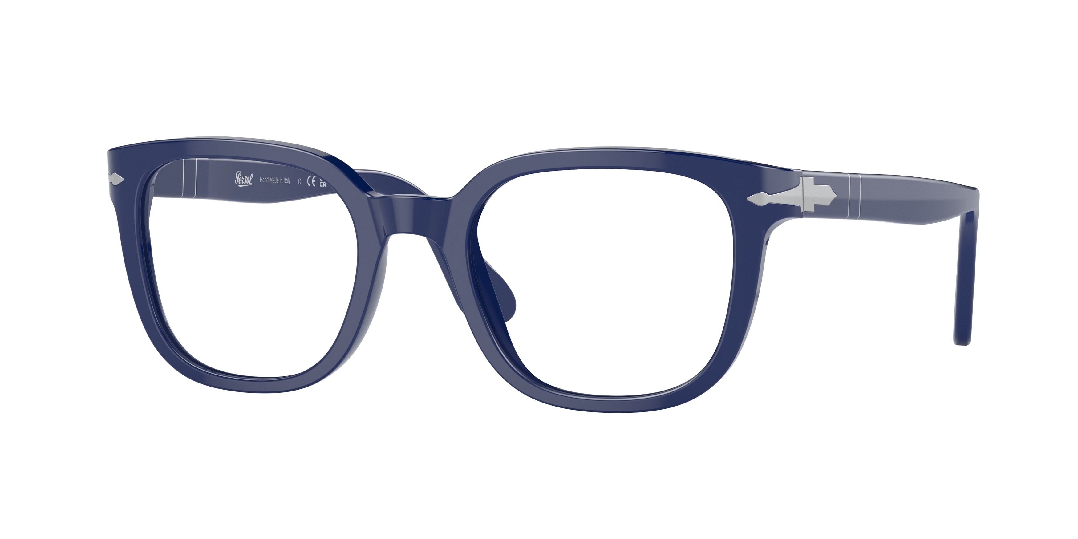 Persol PO3263V Square Eyeglasses  1170-Solid Blue 52-145-21 - Color Map Blue
