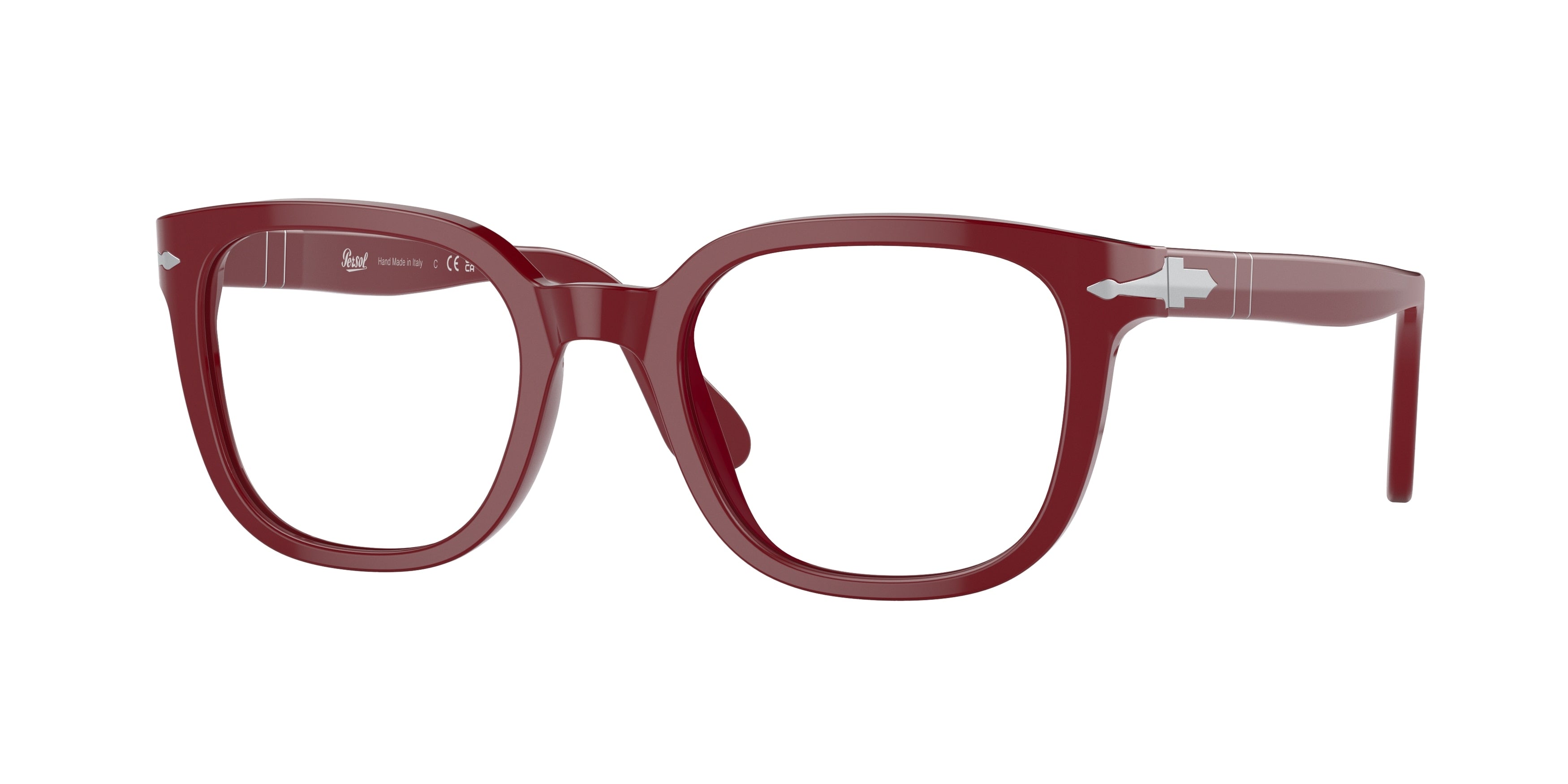 Persol PO3263V Square Eyeglasses  1172-Red 52-145-21 - Color Map Red