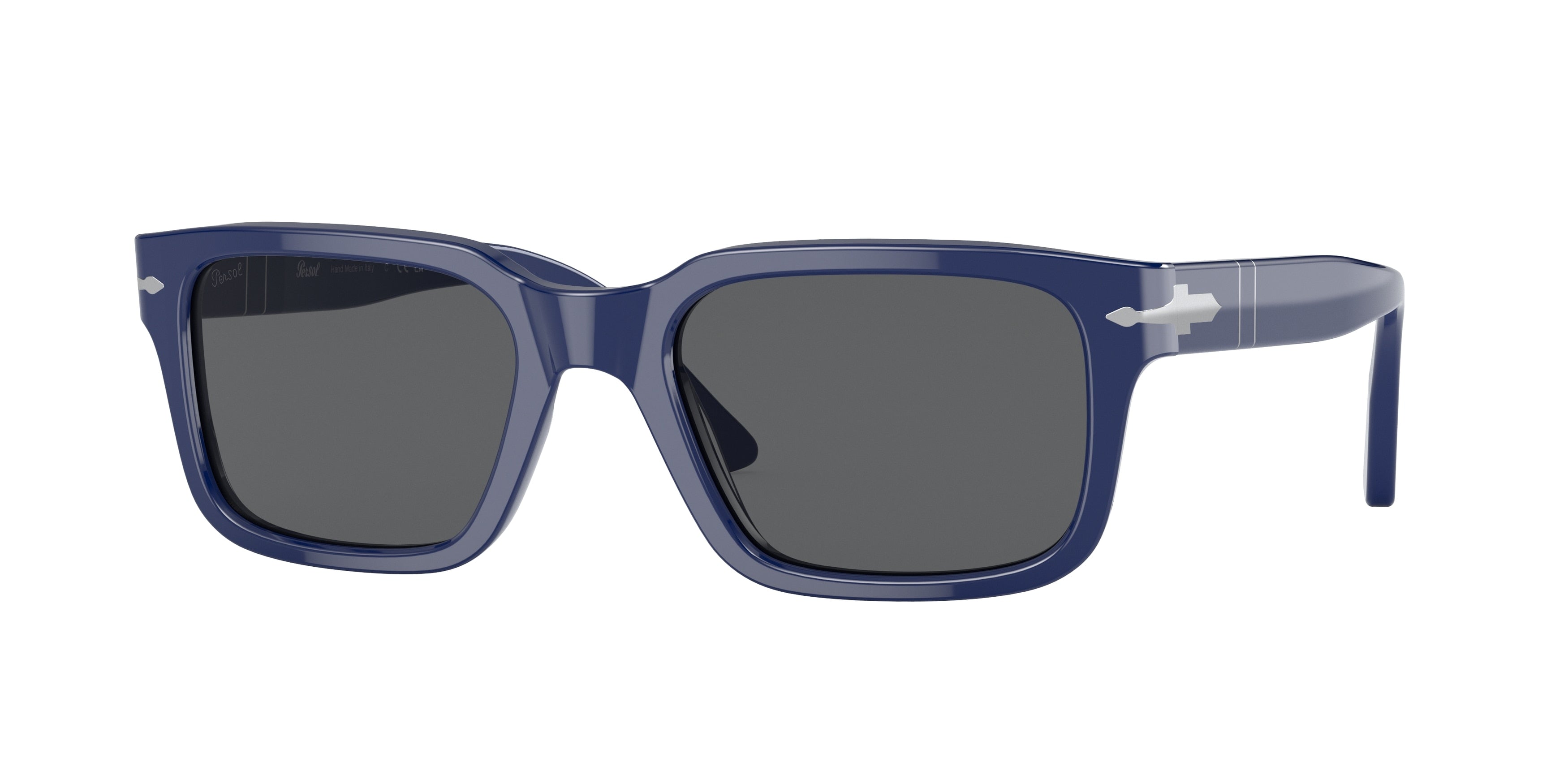 Persol PO3272S Rectangle Sunglasses  1170B1-Solid Blue 55-145-20 - Color Map Blue