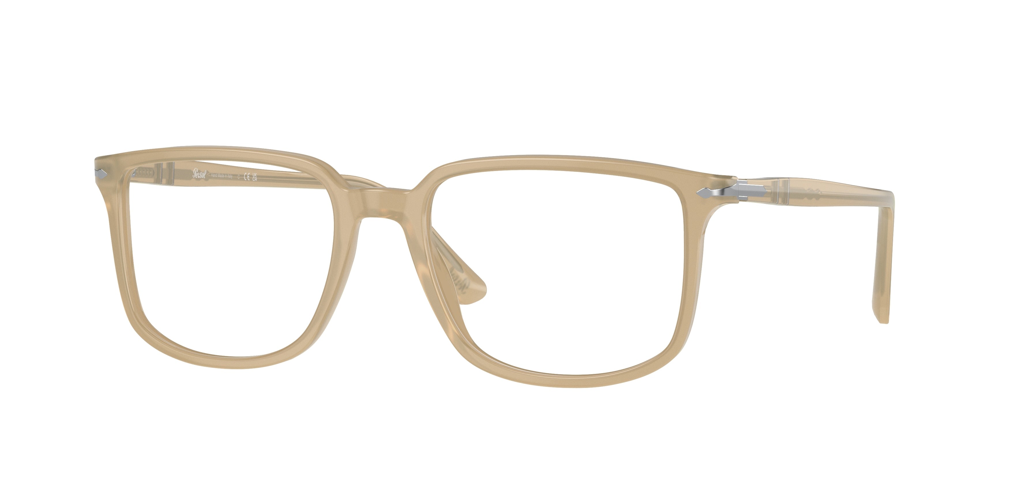 Persol PO3275V Rectangle Eyeglasses  1169-Beige Opal 54-145-18 - Color Map Brown