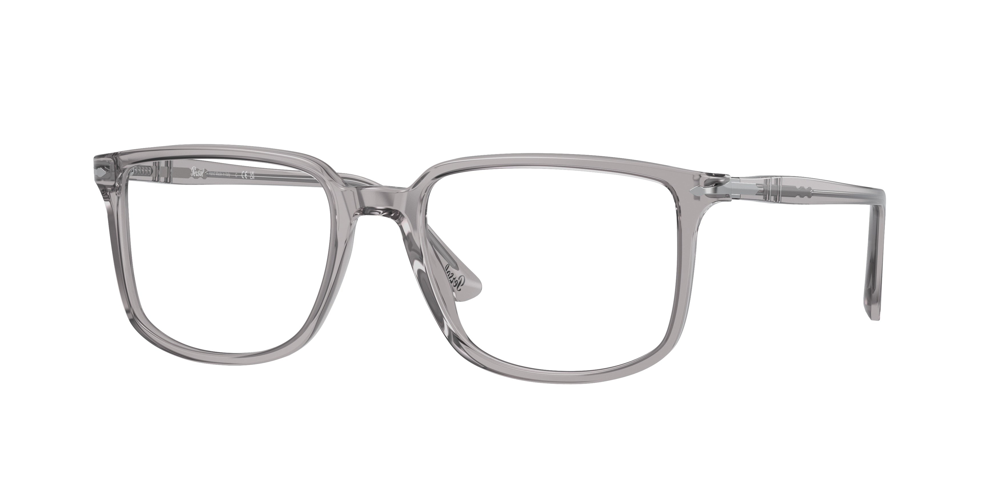 Persol PO3275V Rectangle Eyeglasses  309-Transparent Grey 54-145-18 - Color Map Grey