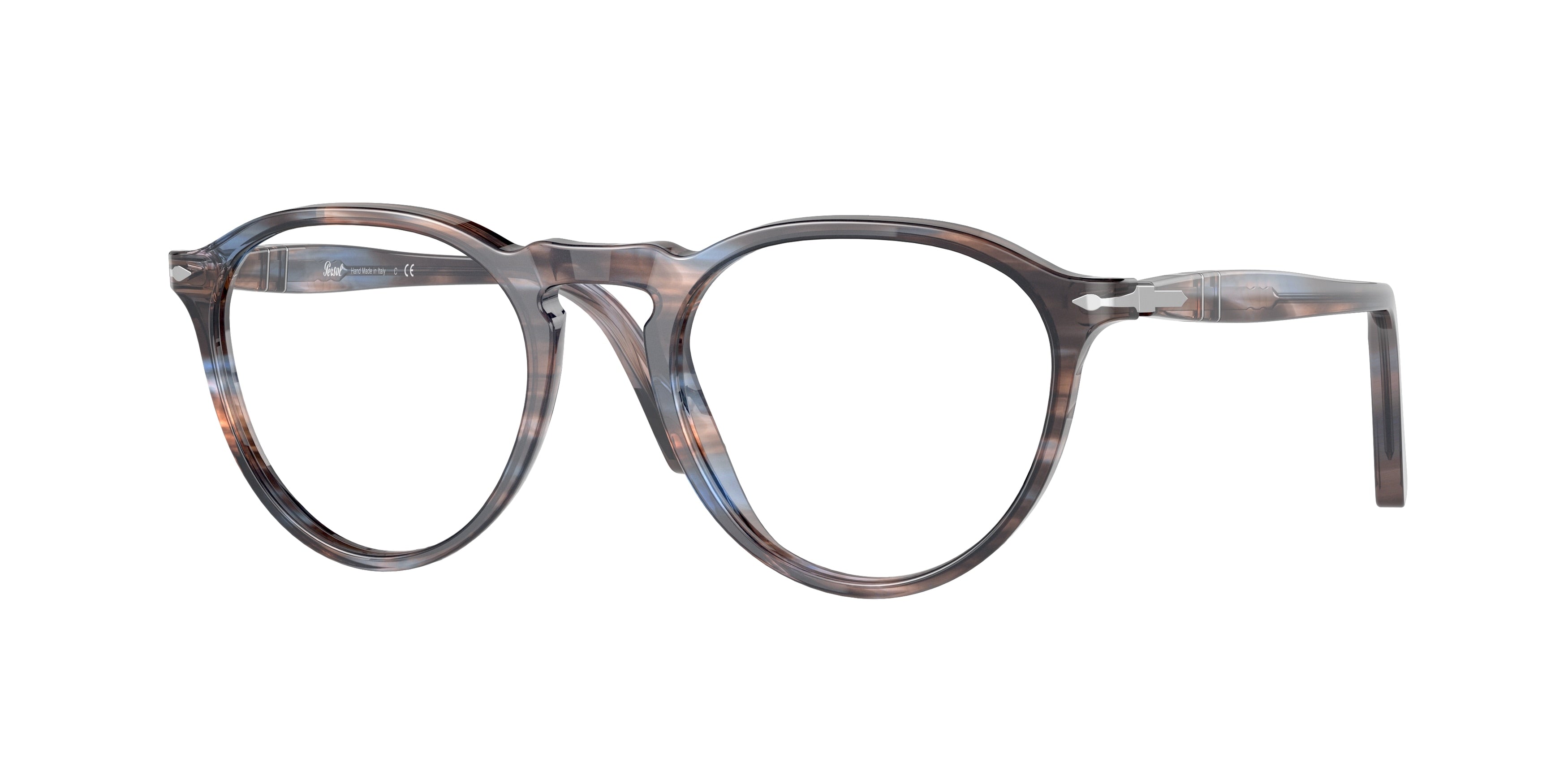 Persol PO3286V Phantos Eyeglasses  1155-Striped Blue 51-140-19 - Color Map Blue