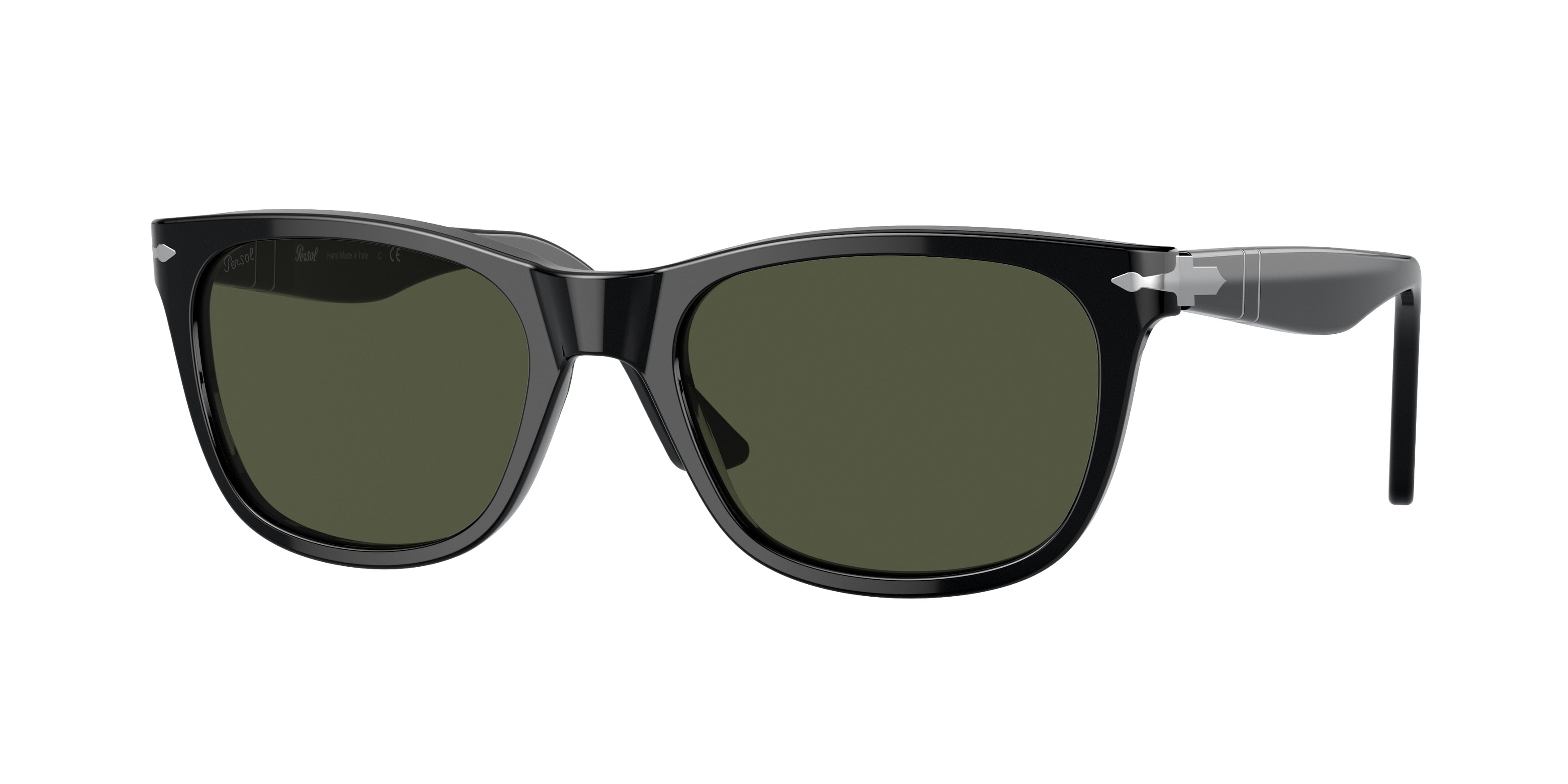 Persol PO3291S Rectangle Sunglasses  95/31-Black 57-145-19 - Color Map Black