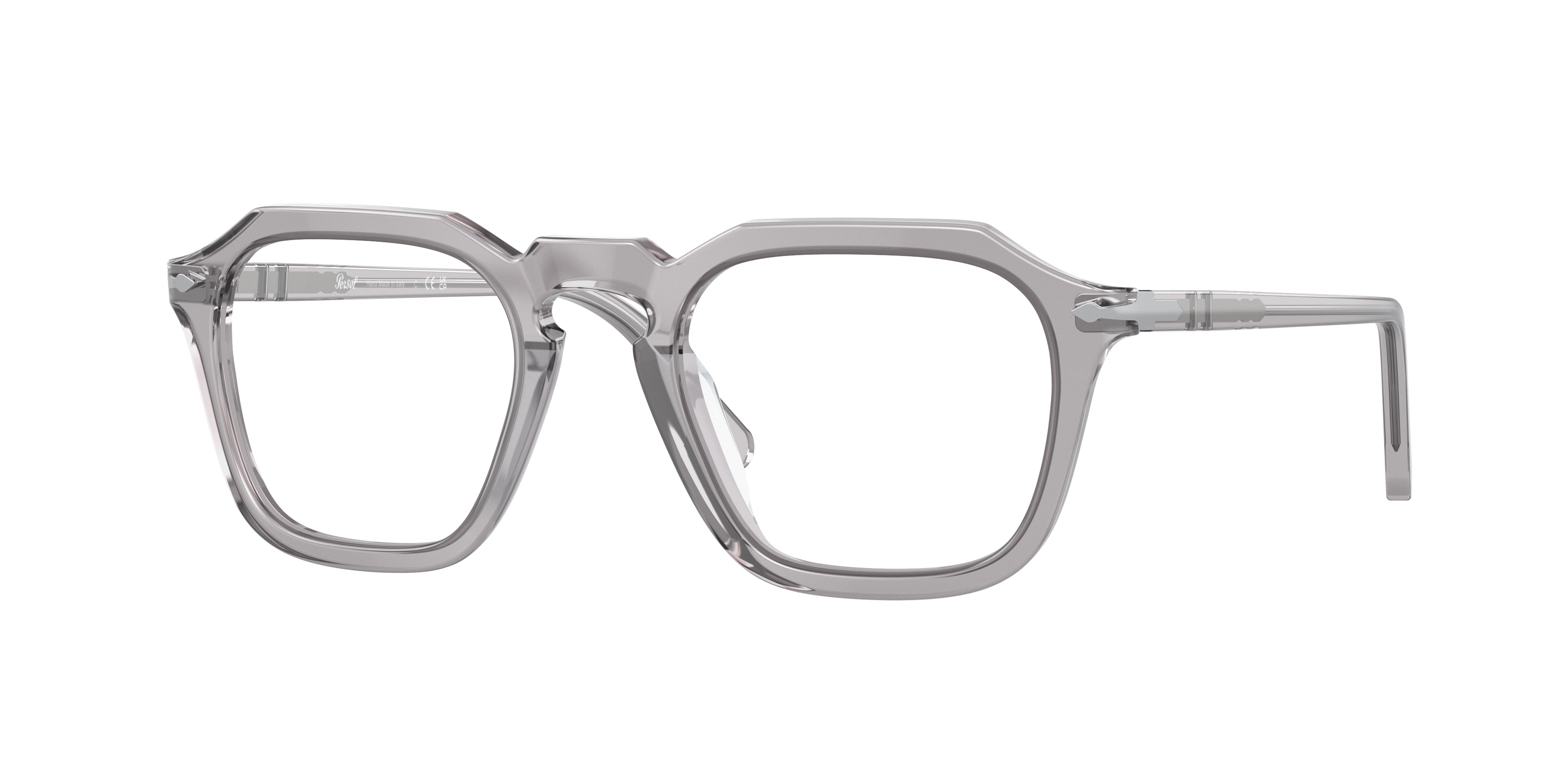 Persol PO3292V Square Eyeglasses  309-Transparent Grey 48-145-21 - Color Map Grey