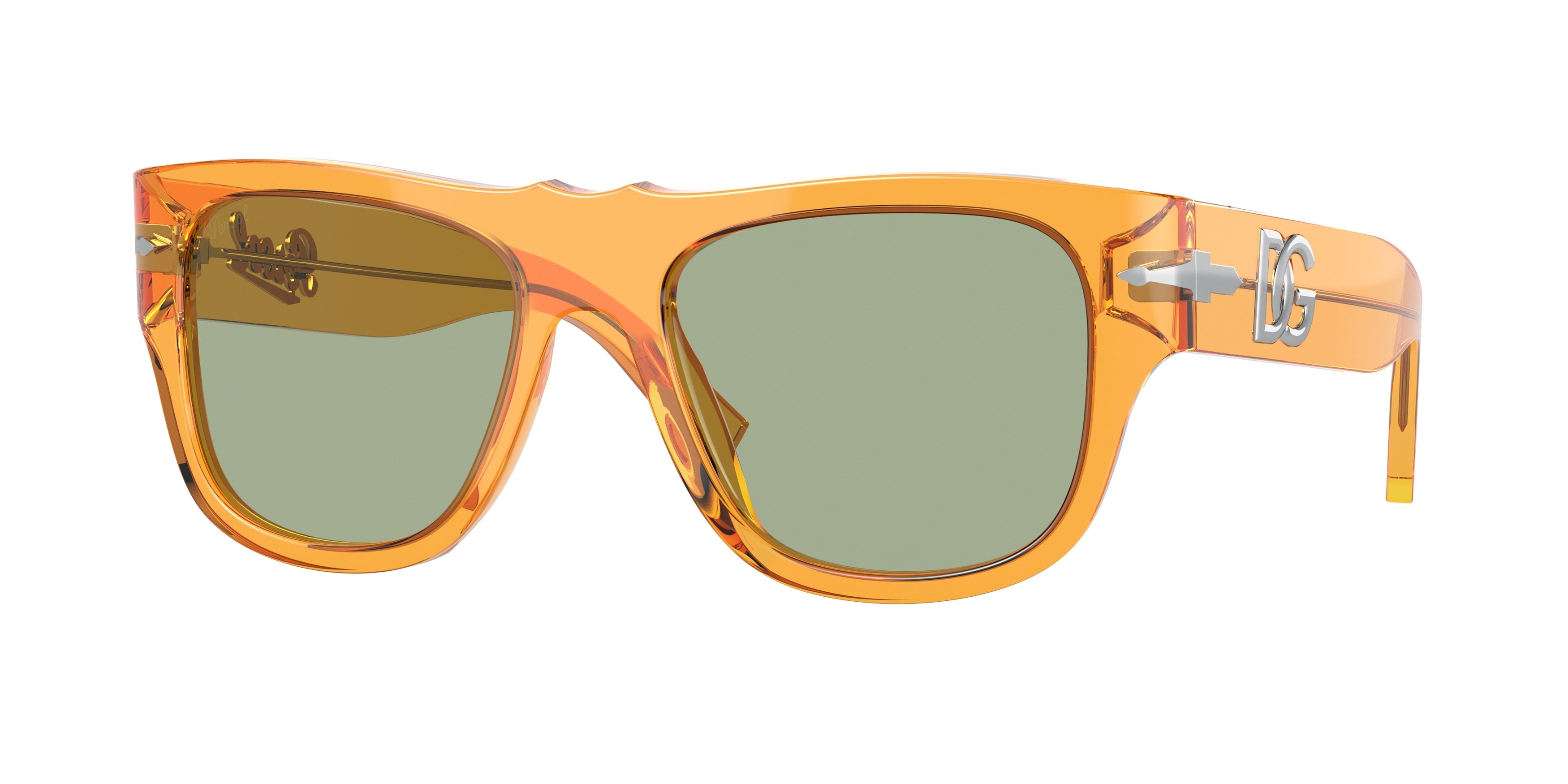 Persol PO3294S Pillow Sunglasses  116852-Transparent Orange 54-140-19 - Color Map Orange