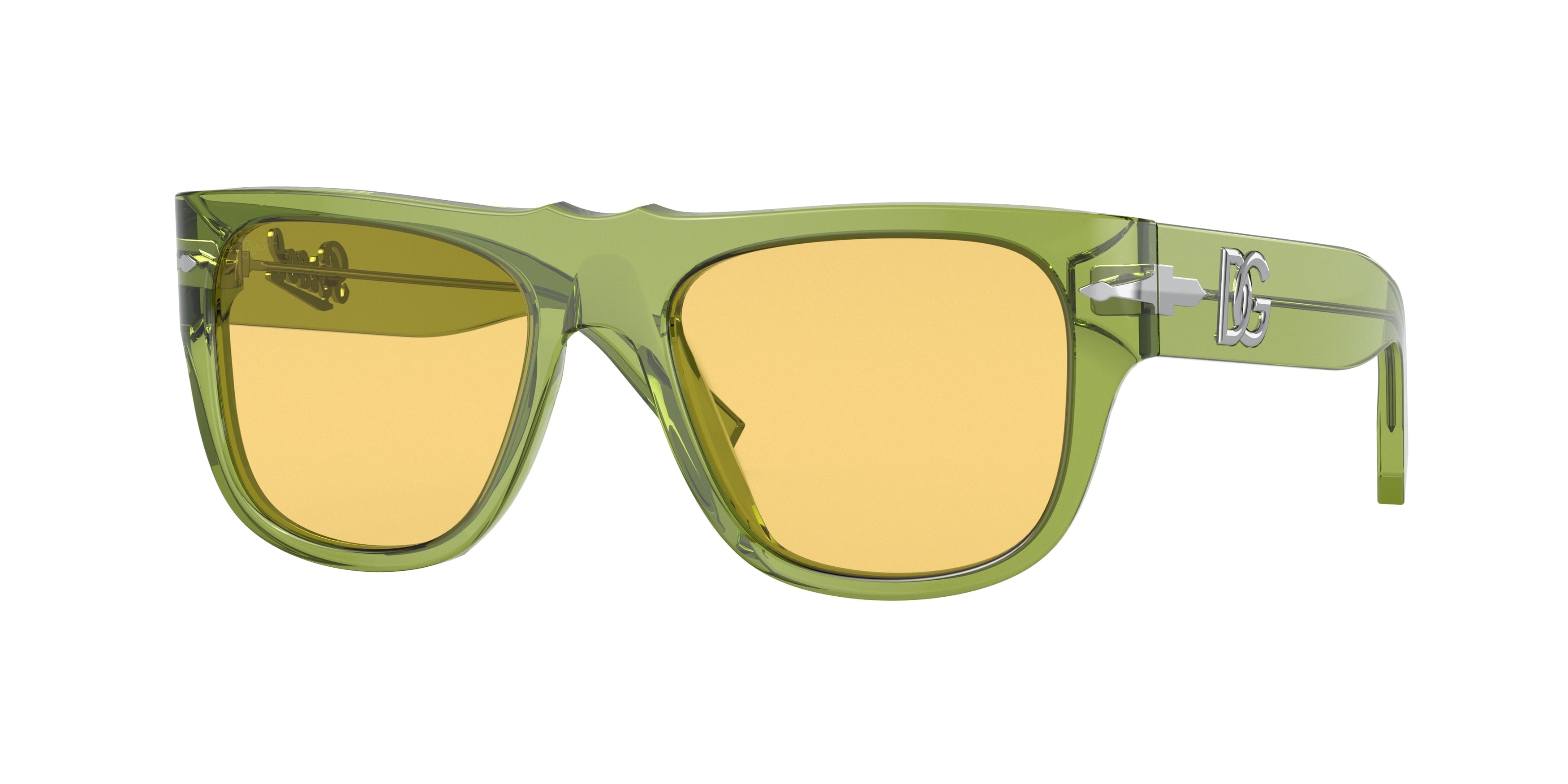 Persol PO3295S Pillow Sunglasses  1165R6-Transparent Green 51-135-18 - Color Map Green