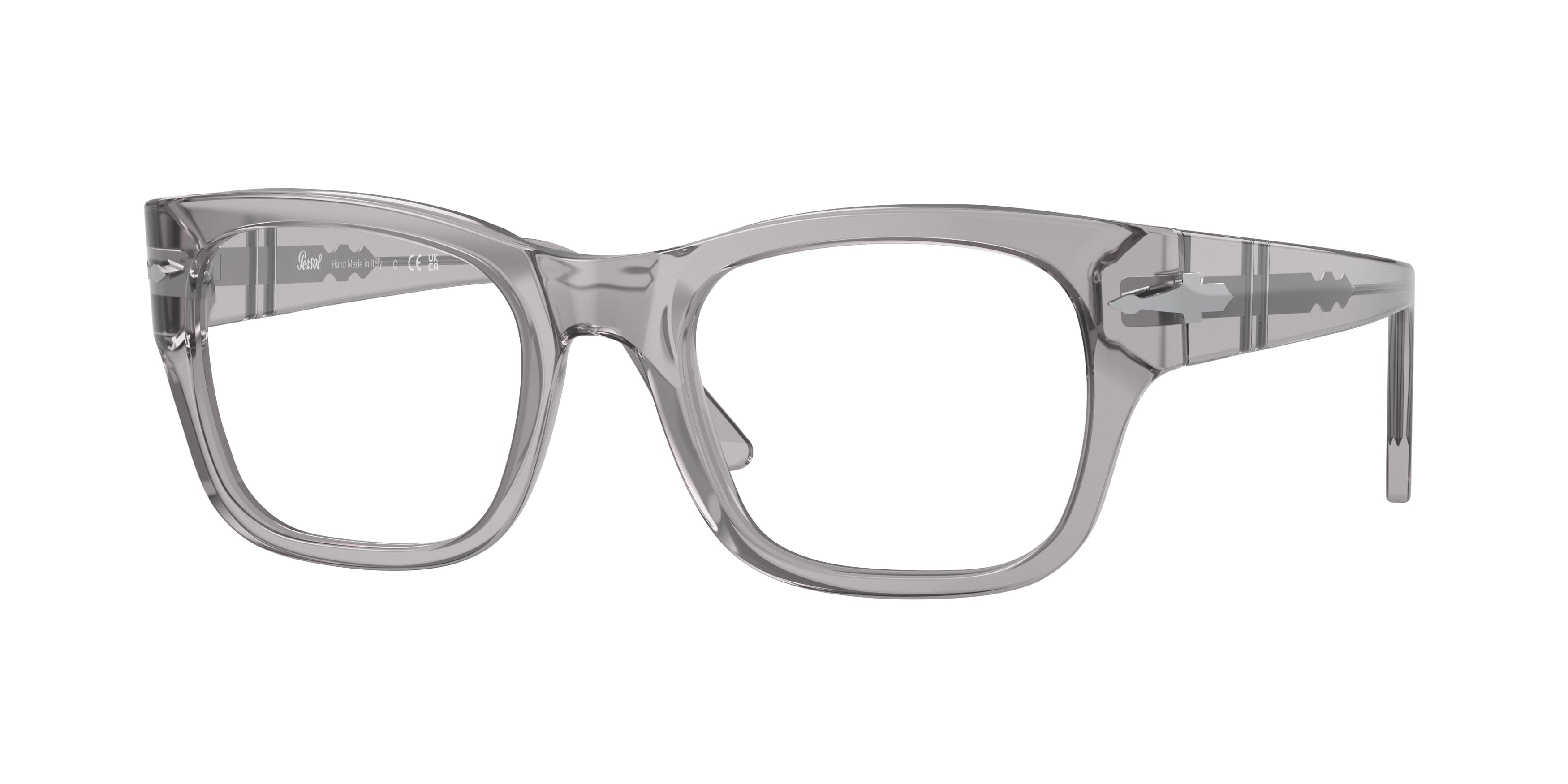 Persol PO3297V Rectangle Eyeglasses  309-Transparent Grey 50-140-21 - Color Map Grey