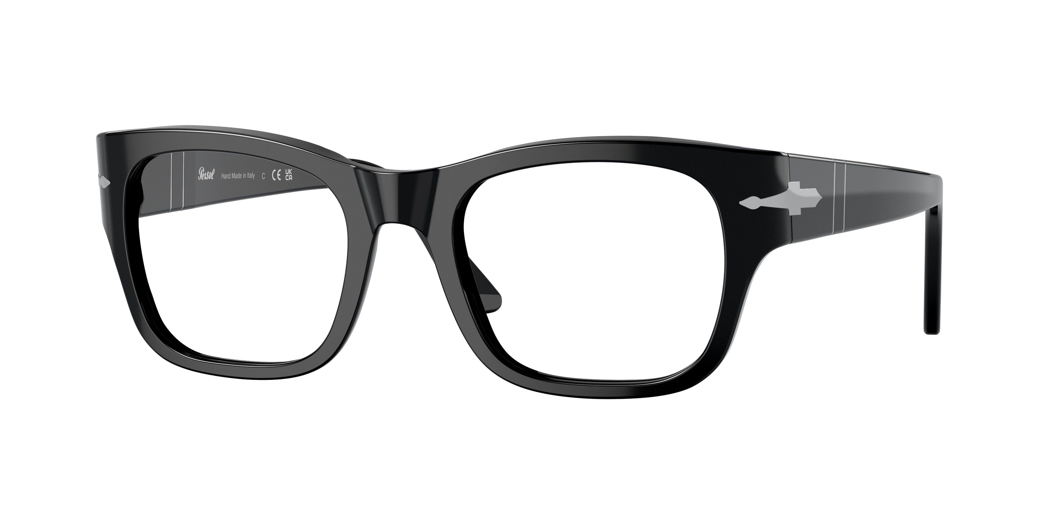 Persol PO3297V Rectangle Eyeglasses  95-Black 52-145-21 - Color Map Black