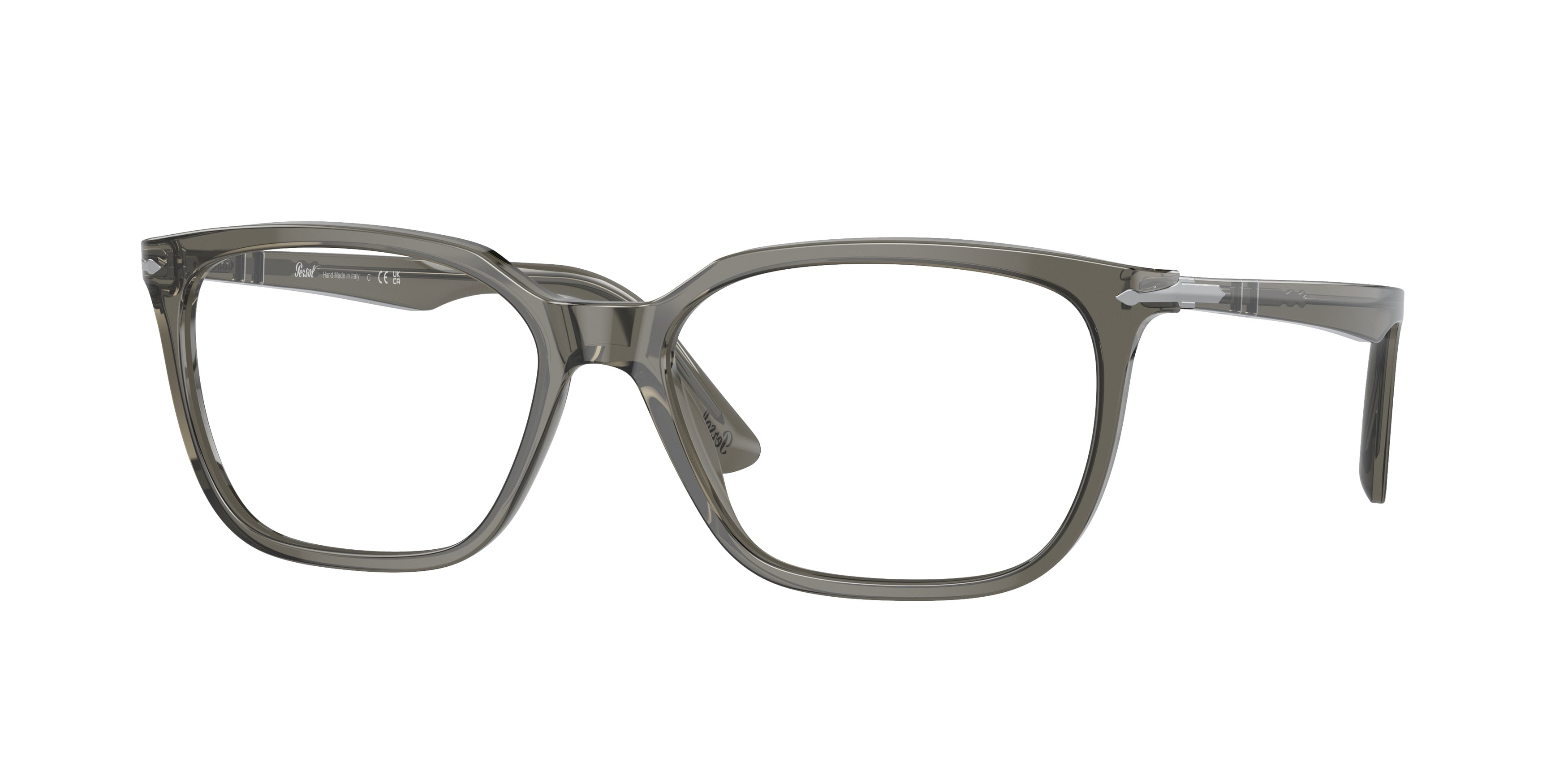Persol PO3298V Rectangle Eyeglasses  1103-Taupe Grey Transparent 56-145-16 - Color Map Grey
