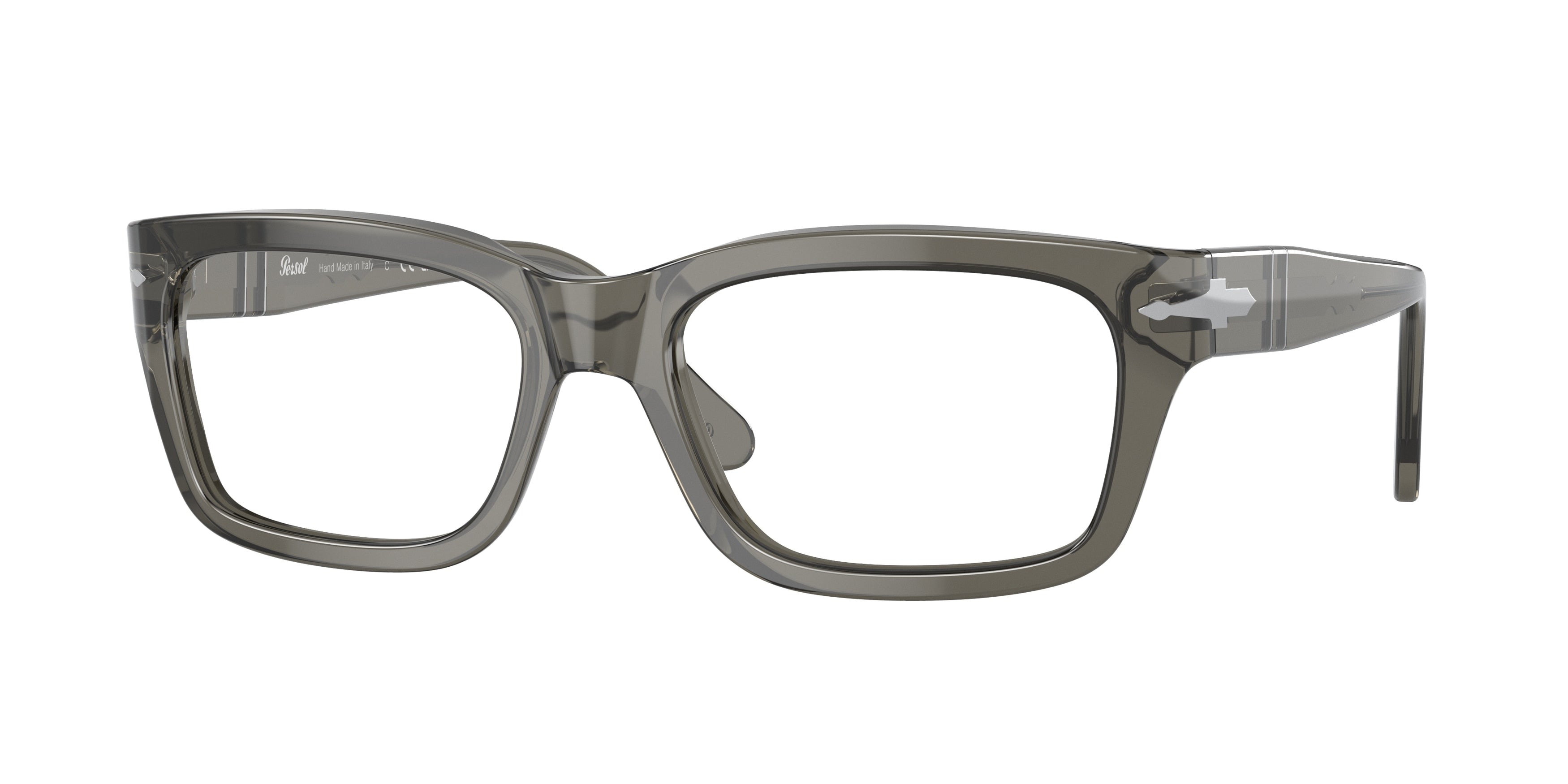 Persol PO3301V Rectangle Eyeglasses  1103-Opal Smoke 57-145-19 - Color Map Green