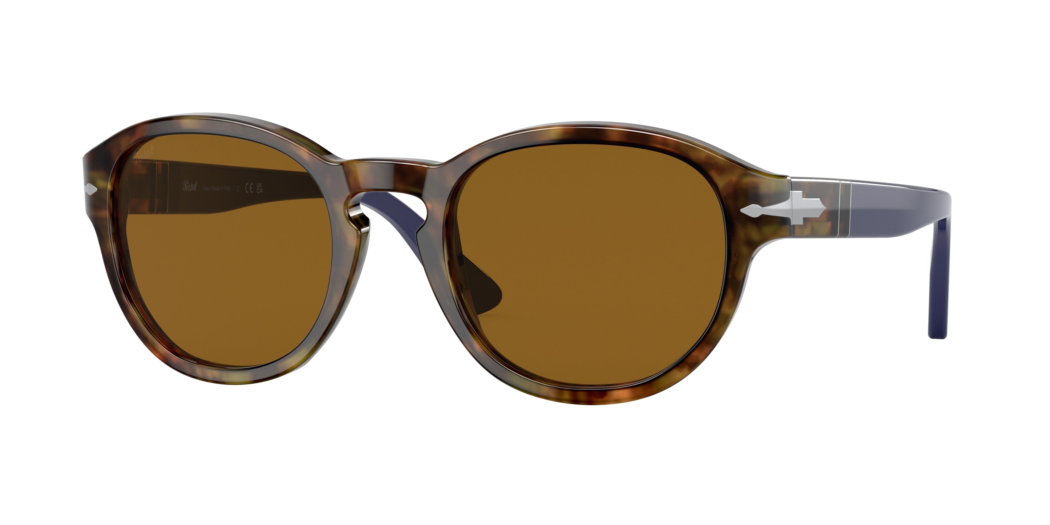Persol PO3304S Oval Sunglasses  118433-Brown/Tortoise Beige 53-145-22 - Color Map Brown