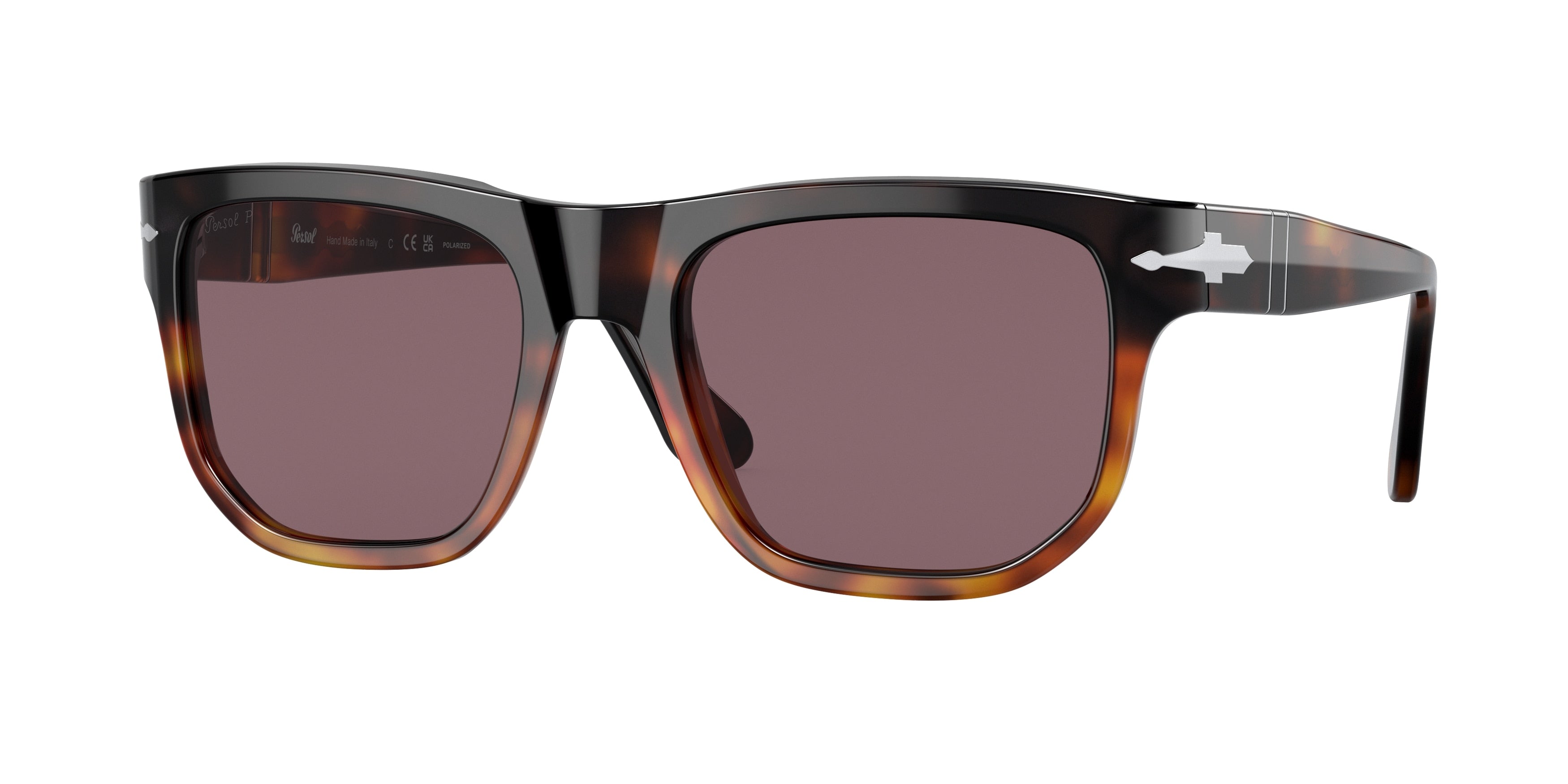 Persol PO3306S Pillow Sunglasses  1160AF-Brown Cut Light Brown Tortoise 55-145-20 - Color Map Brown