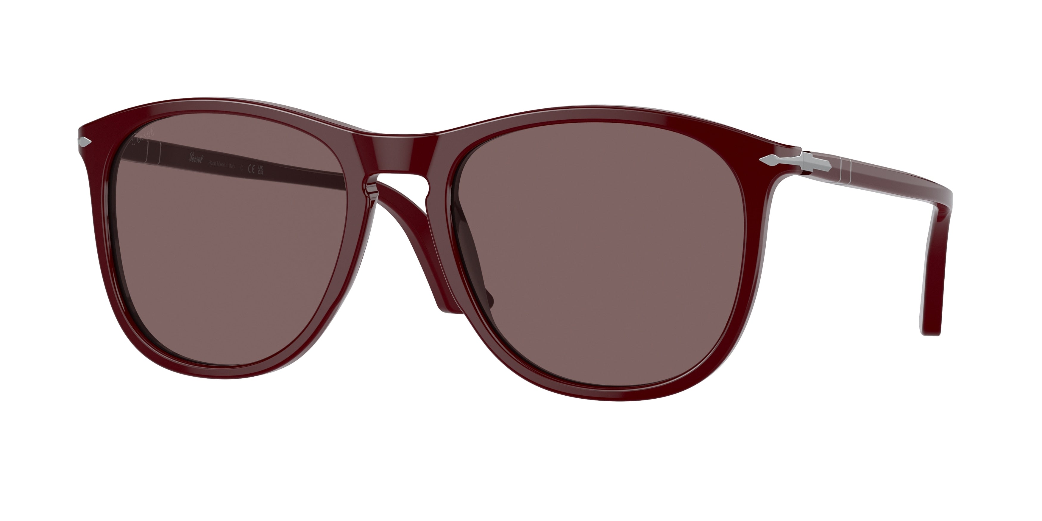 Persol PO3314S Pillow Sunglasses  118753-Solid Deep Burgundy 57-145-20 - Color Map Red