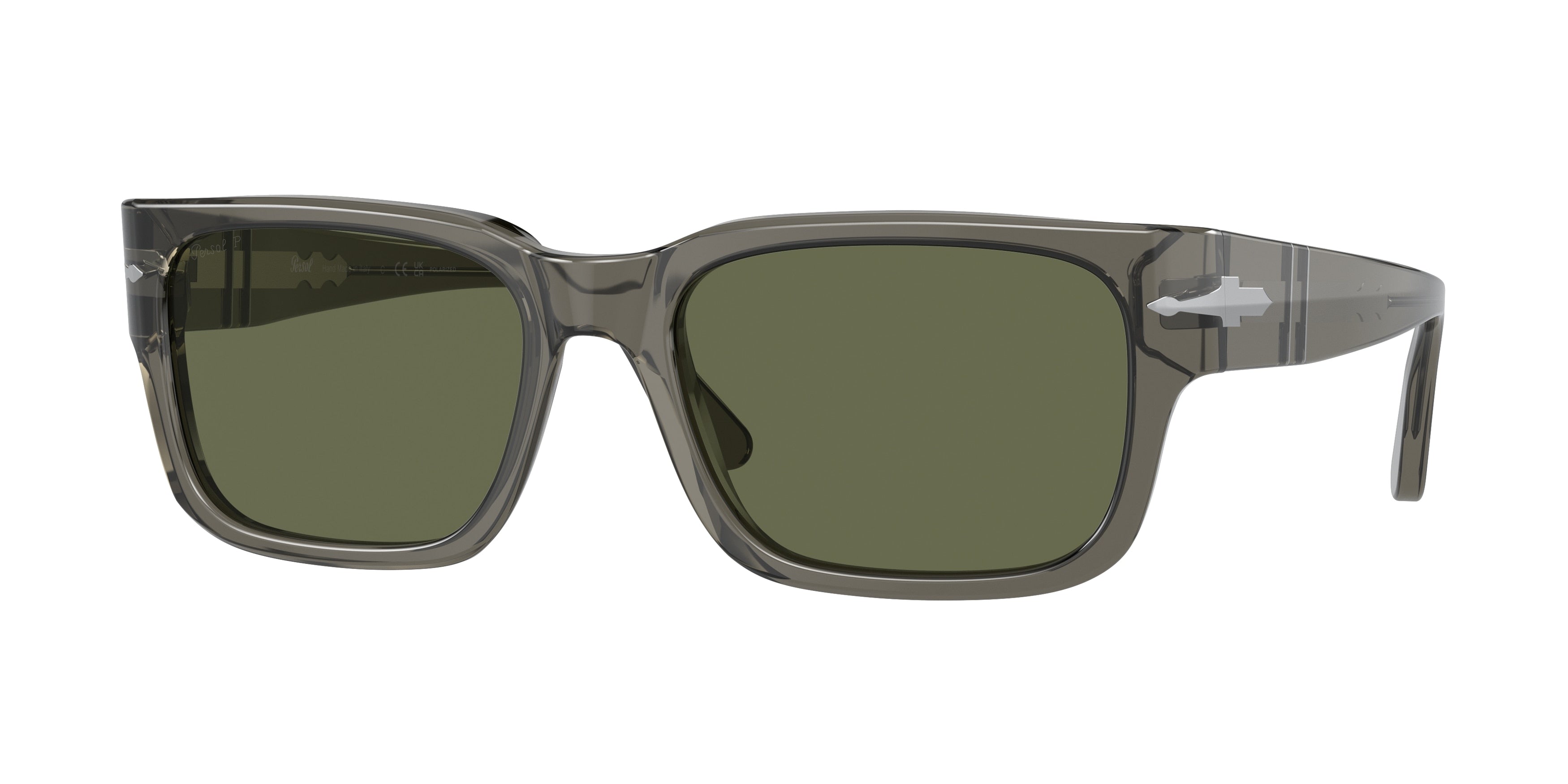 Persol PO3315S Rectangle Sunglasses  110358-Transparent Taupe Gray 58-145-19 - Color Map Grey