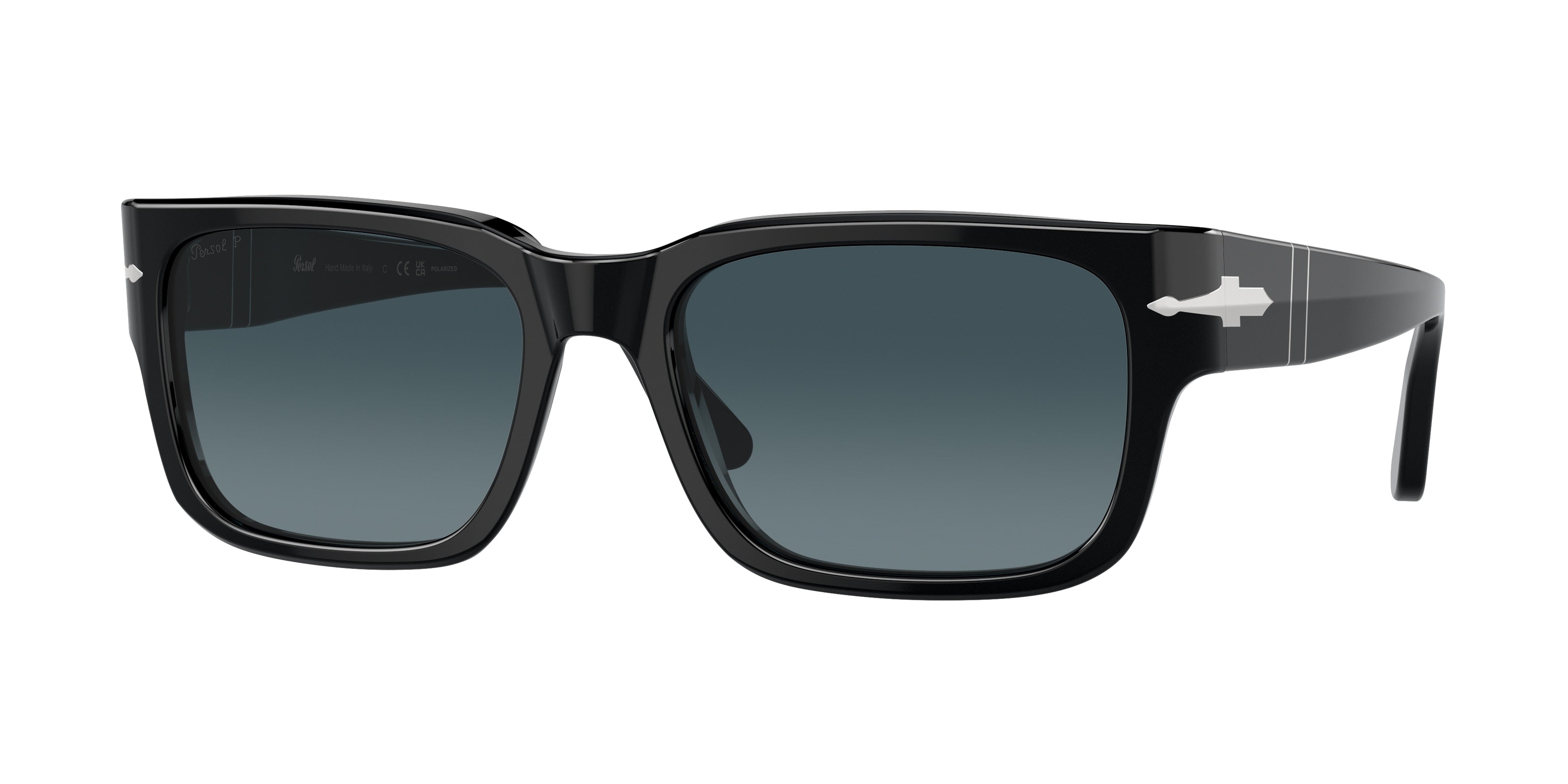 Persol PO3315S Rectangle Sunglasses  95/S3-Black 58-145-19 - Color Map Black