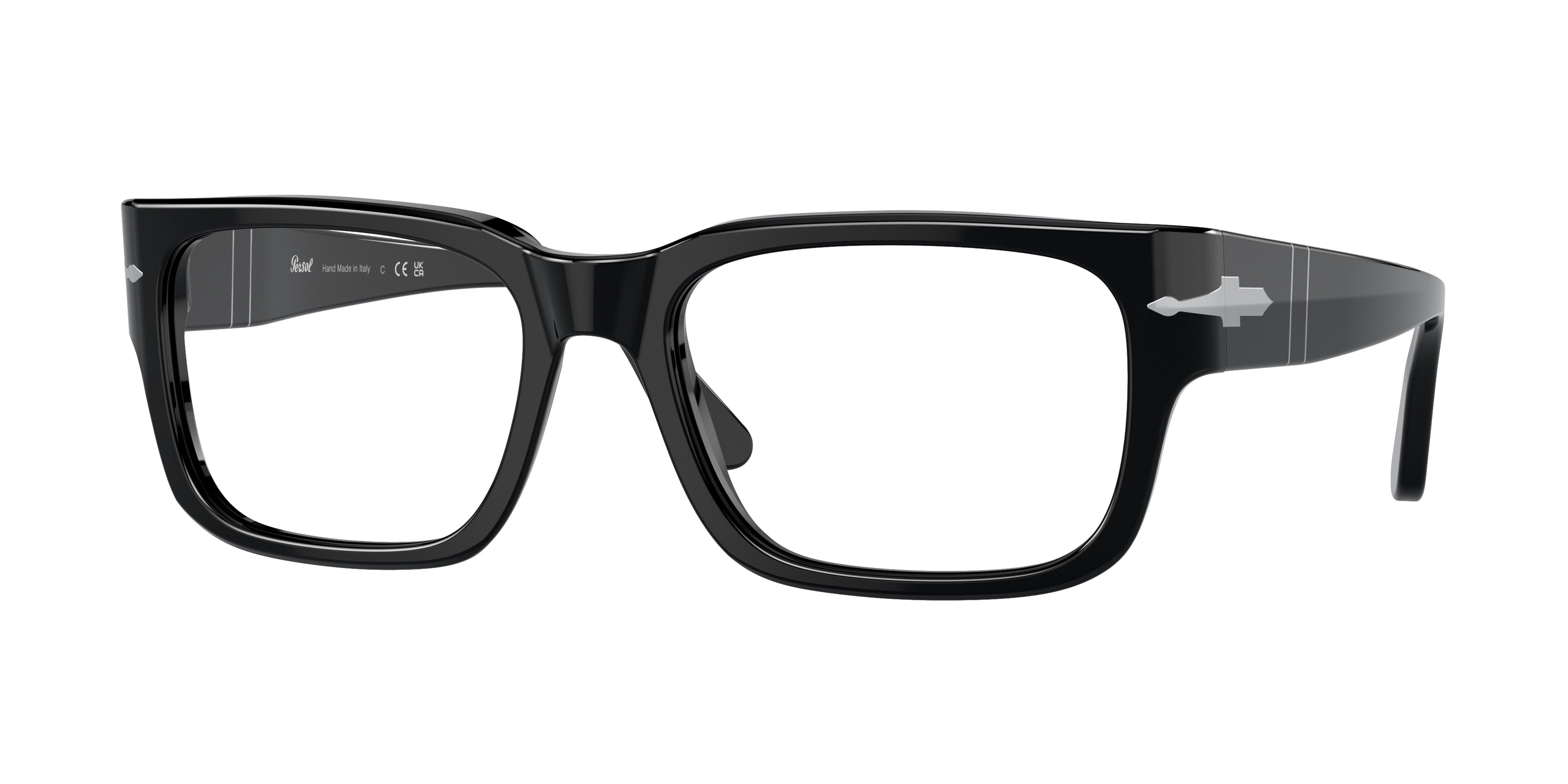 Persol PO3315V Rectangle Eyeglasses  95-Black 55-145-19 - Color Map Black