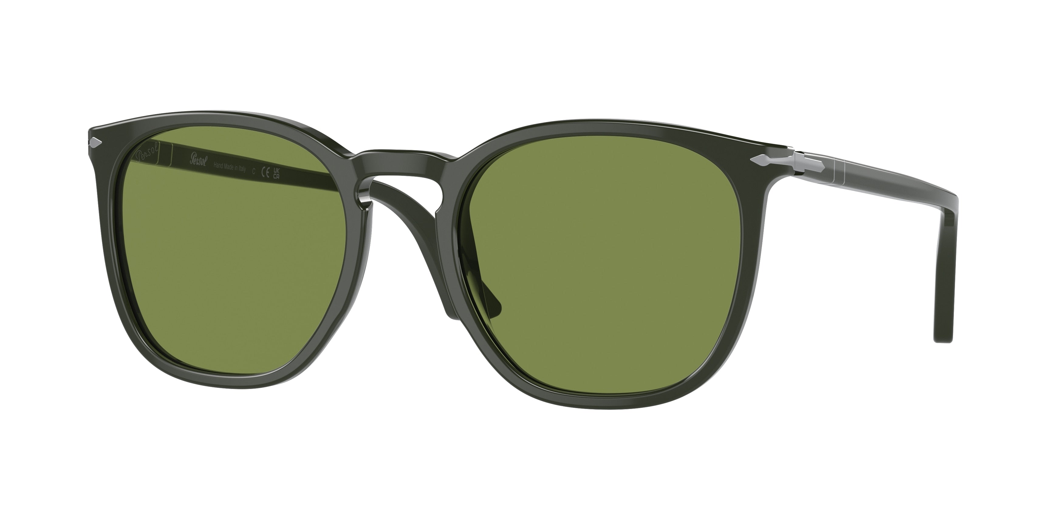 Persol PO3316S Rectangle Sunglasses  11884E-Matte Dark Green 54-145-21 - Color Map Green