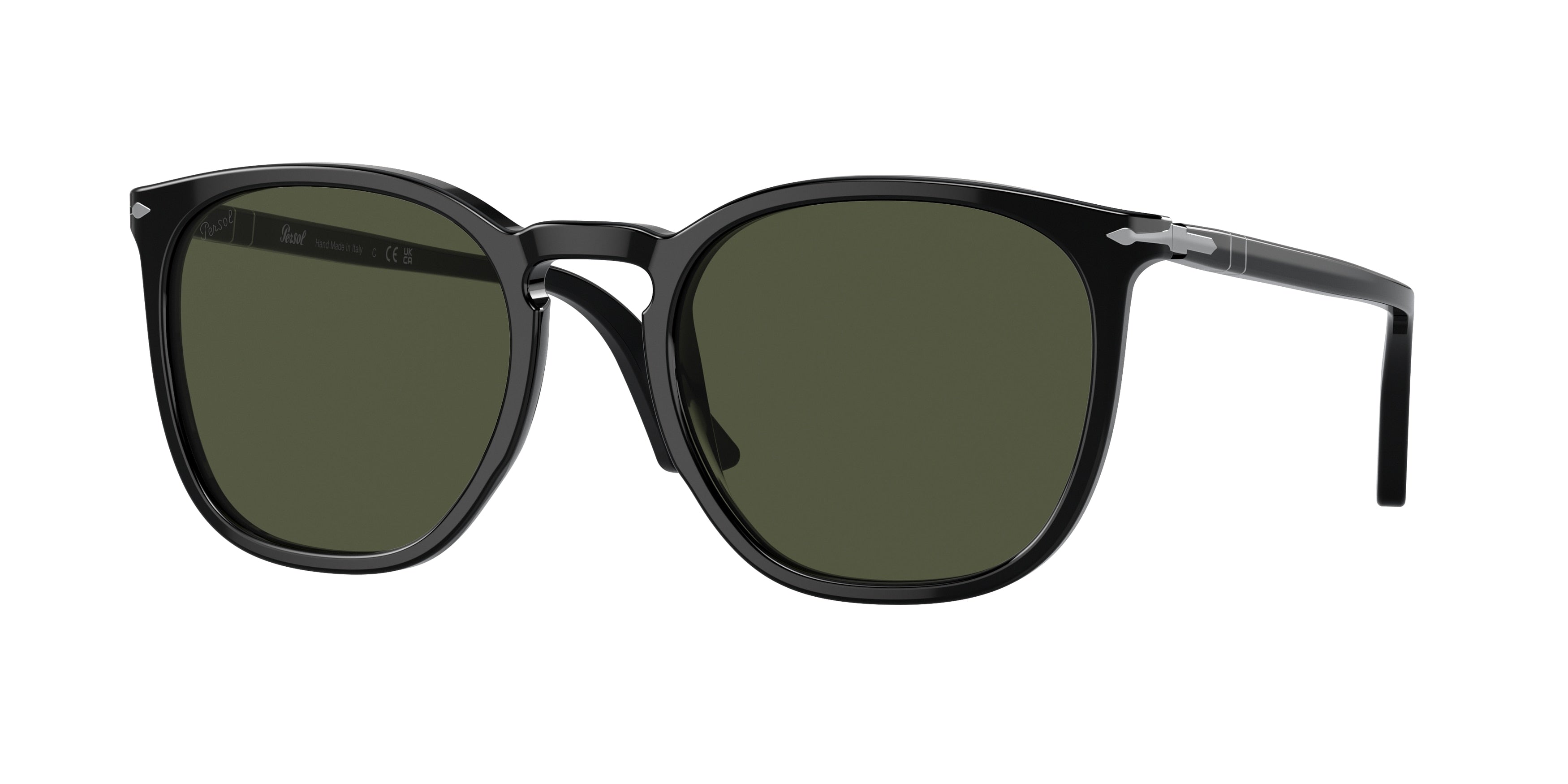 Persol PO3316S Rectangle Sunglasses  95/31-Black 54-145-21 - Color Map Black