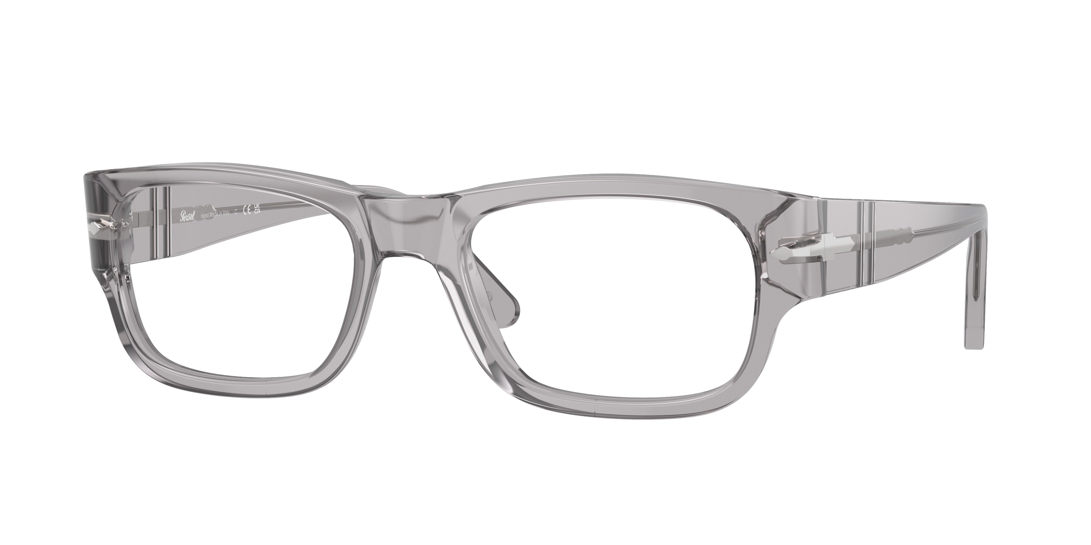 Persol PO3324V Pillow Eyeglasses  309-Transparent Grey 56-145-20 - Color Map Grey