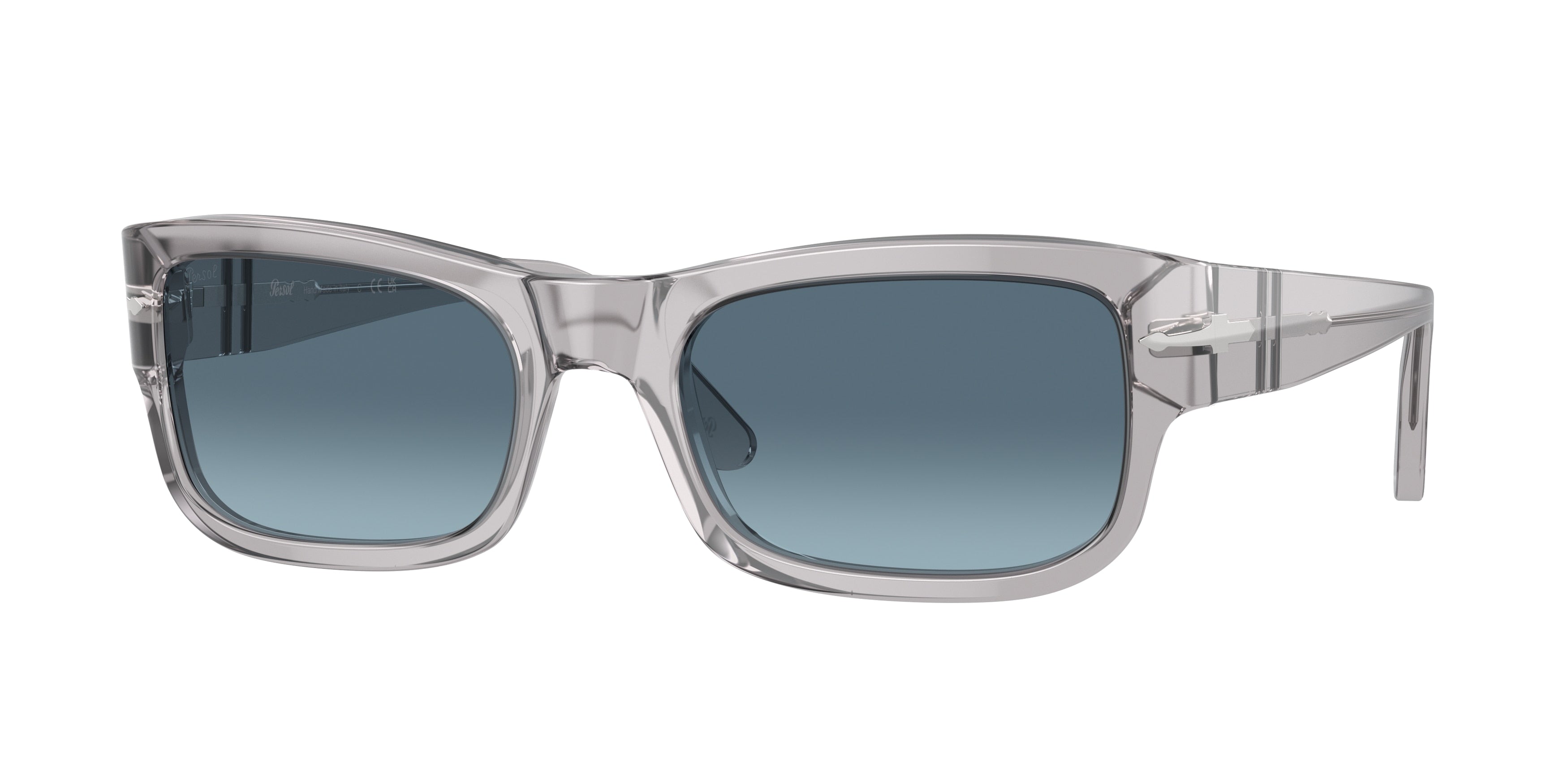 Persol PO3326S Pillow Sunglasses  309/Q8-Transparent Grey 57-145-21 - Color Map Grey