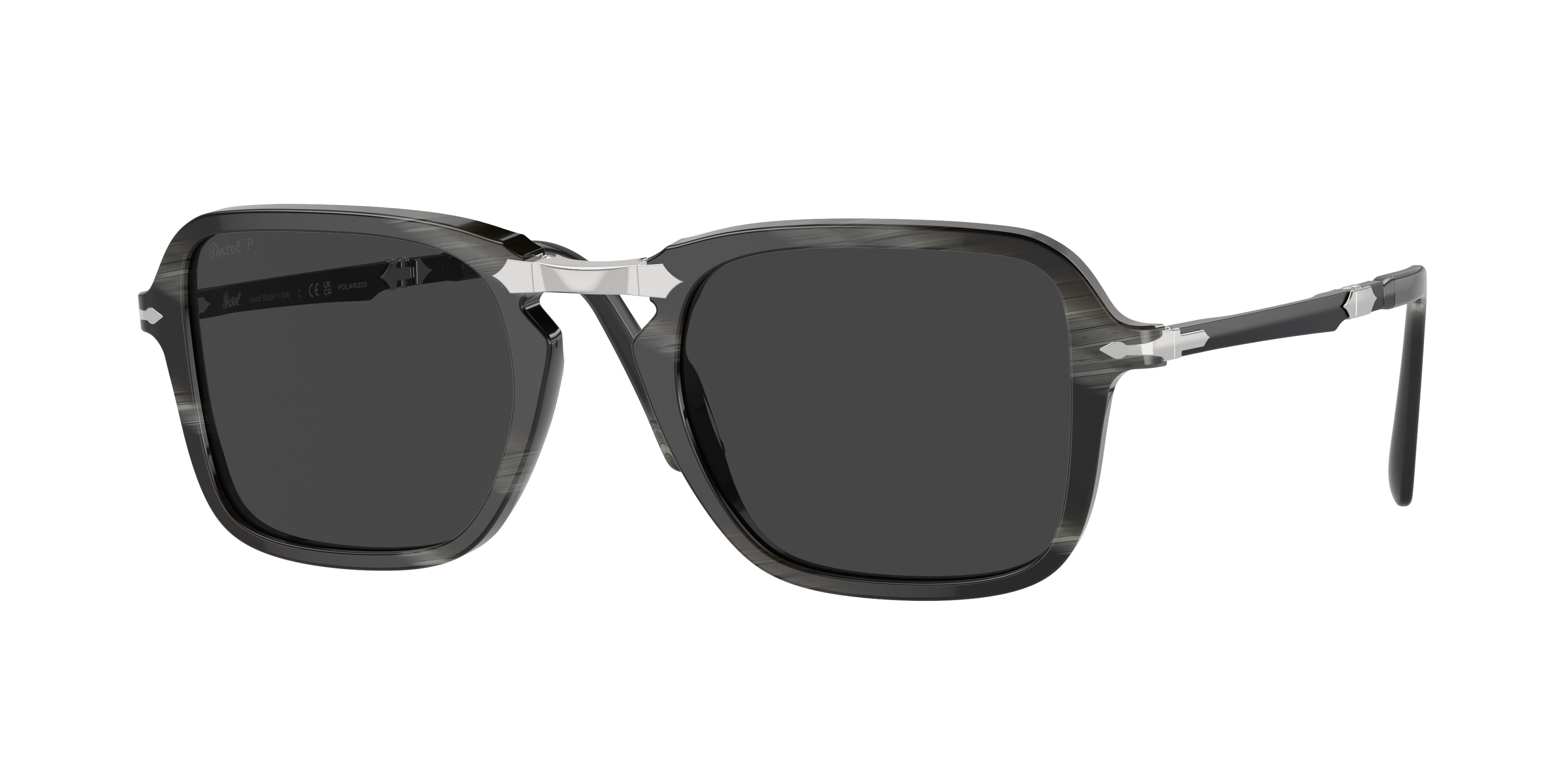 Persol PO3330S Rectangle Sunglasses  119948-Black Horn 54-145-21 - Color Map Black