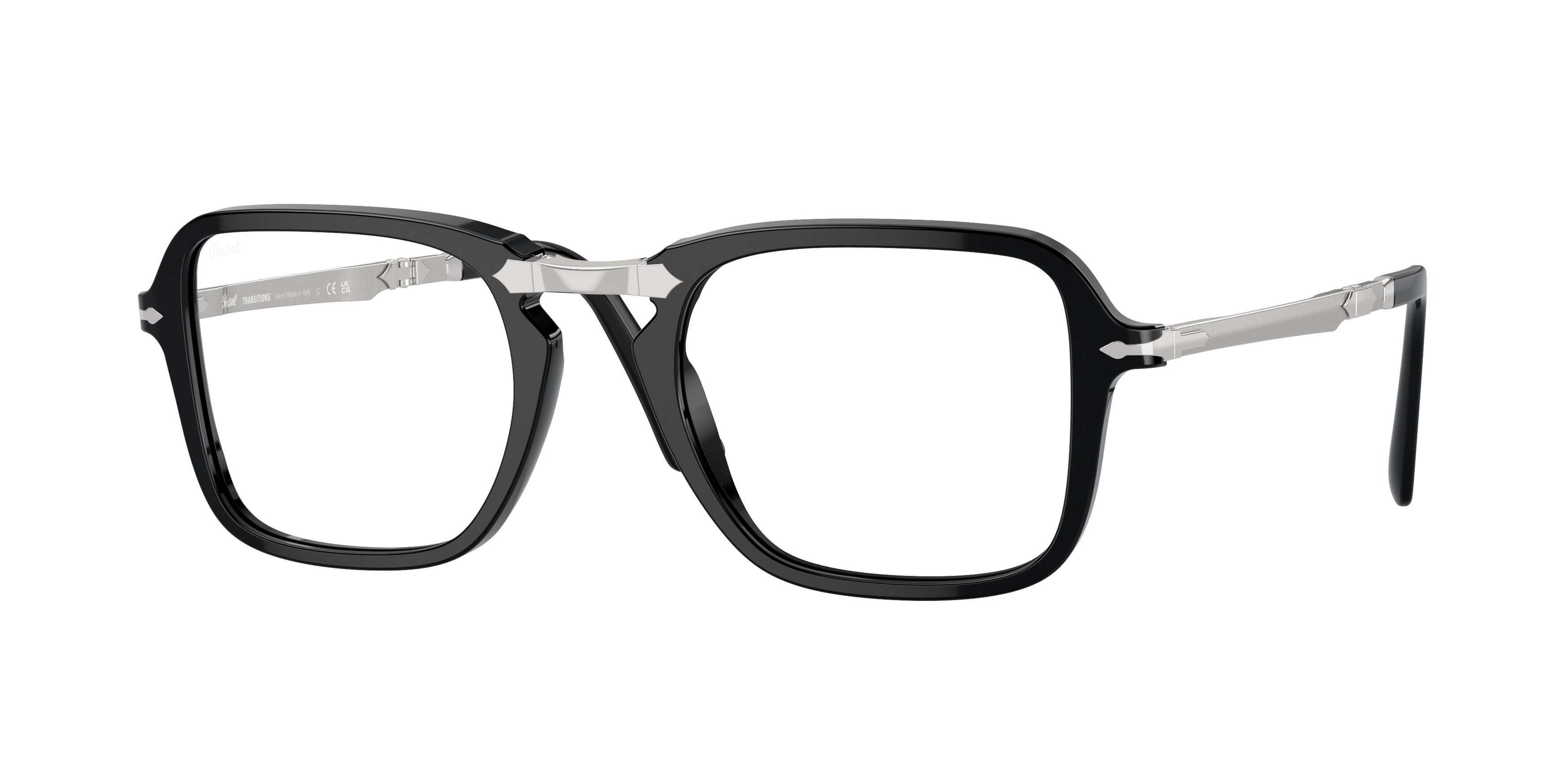 Persol PO3330S Rectangle Sunglasses  95/GG-Black 54-145-21 - Color Map Black