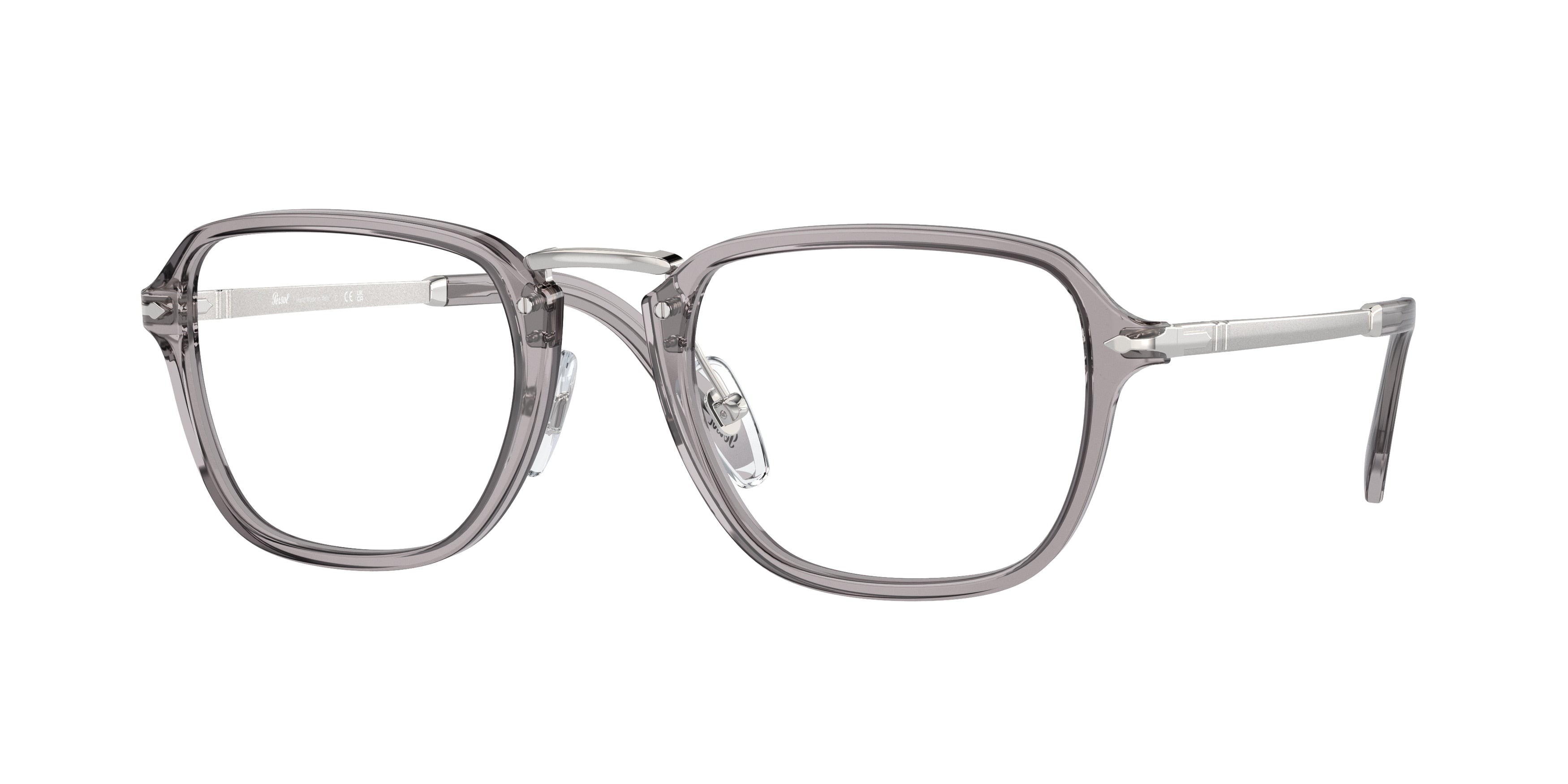 Persol PO3331V Rectangle Eyeglasses  309-Transparent Grey 52-145-22 - Color Map Grey