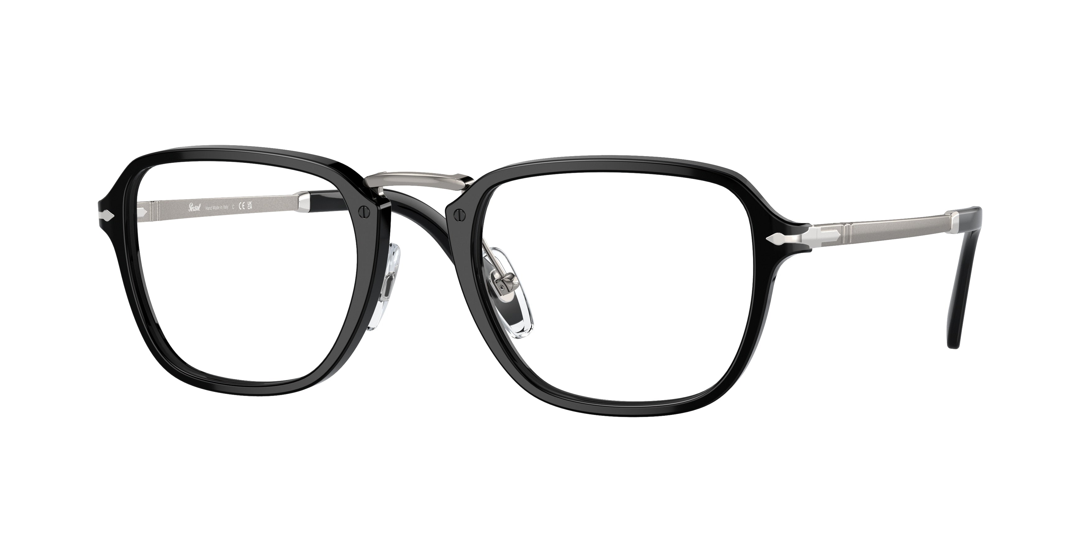 Persol PO3331V Rectangle Eyeglasses  95-Black 52-145-22 - Color Map Black