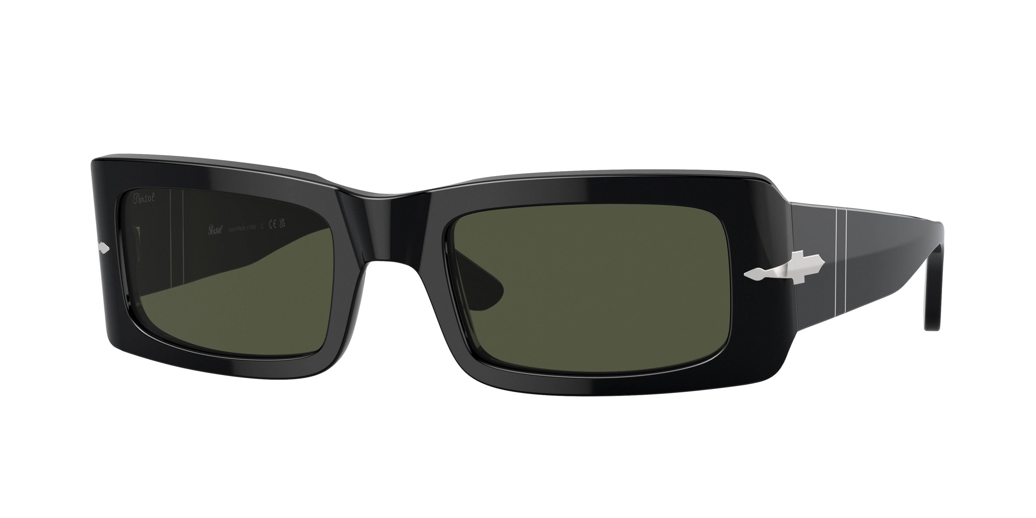 Persol FRANCIS PO3332S Rectangle Sunglasses  95/31-Black 54-140-22 - Color Map Black
