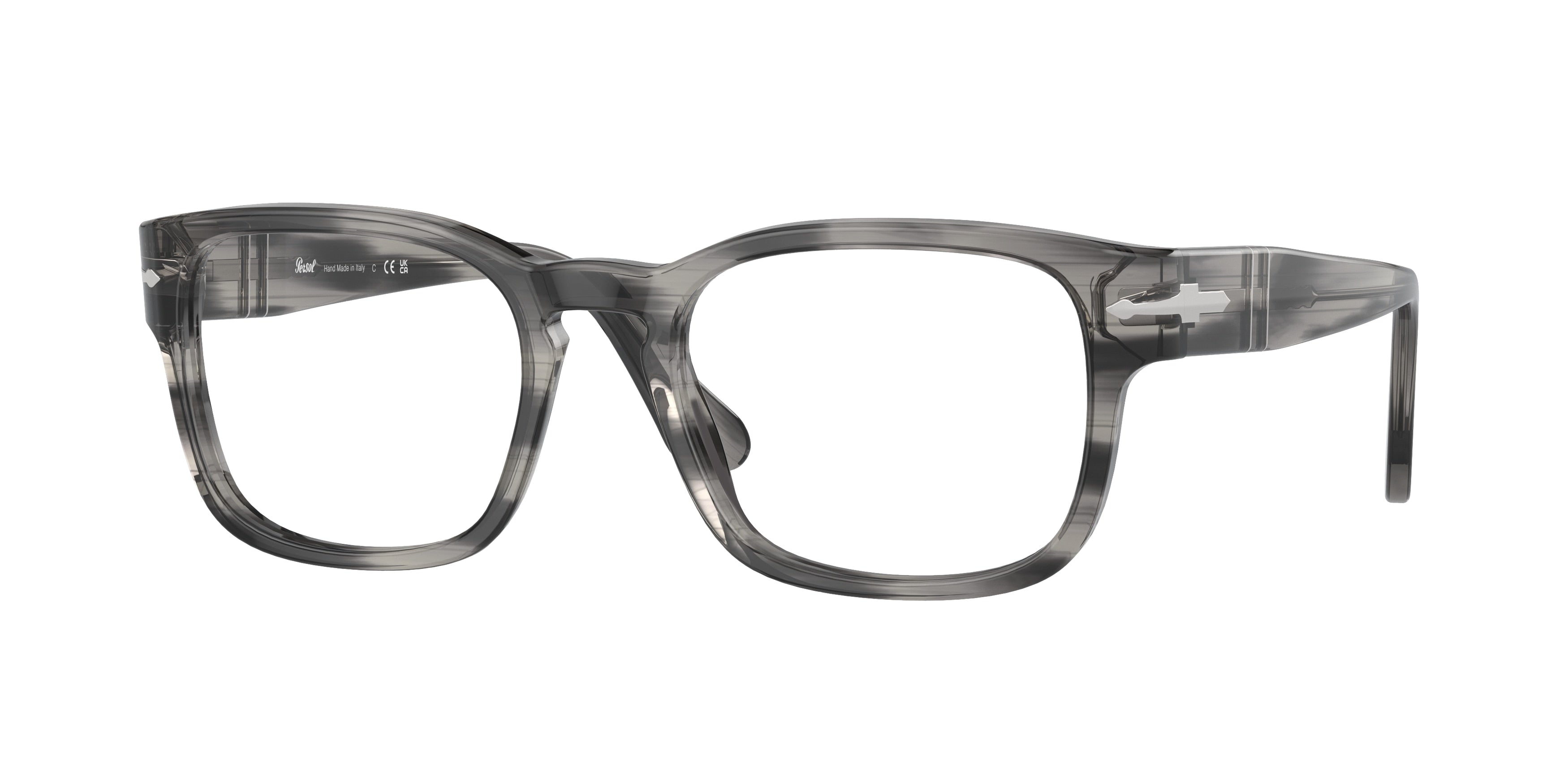 Persol PO3334V Square Eyeglasses  1192-Striped Grey 53-145-20 - Color Map Grey