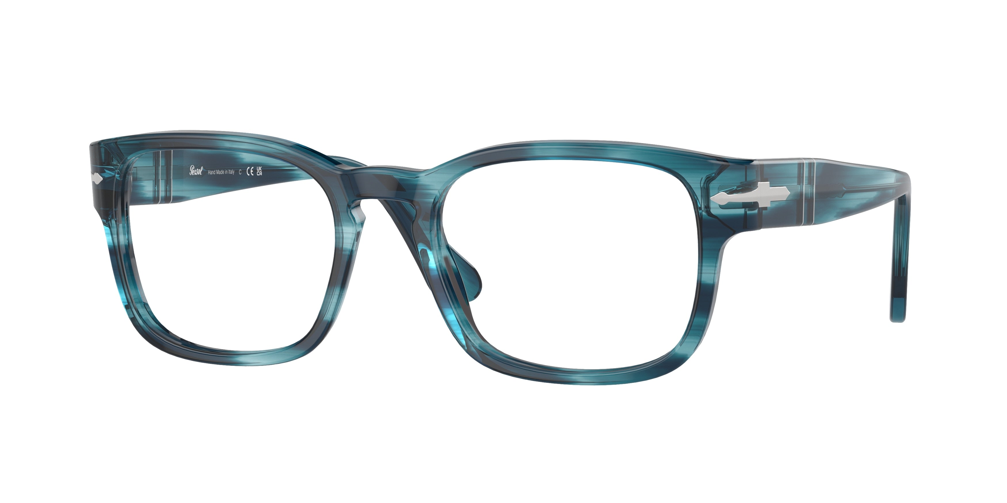 Persol PO3334V Square Eyeglasses  1193-Striped Blue 53-145-20 - Color Map Blue