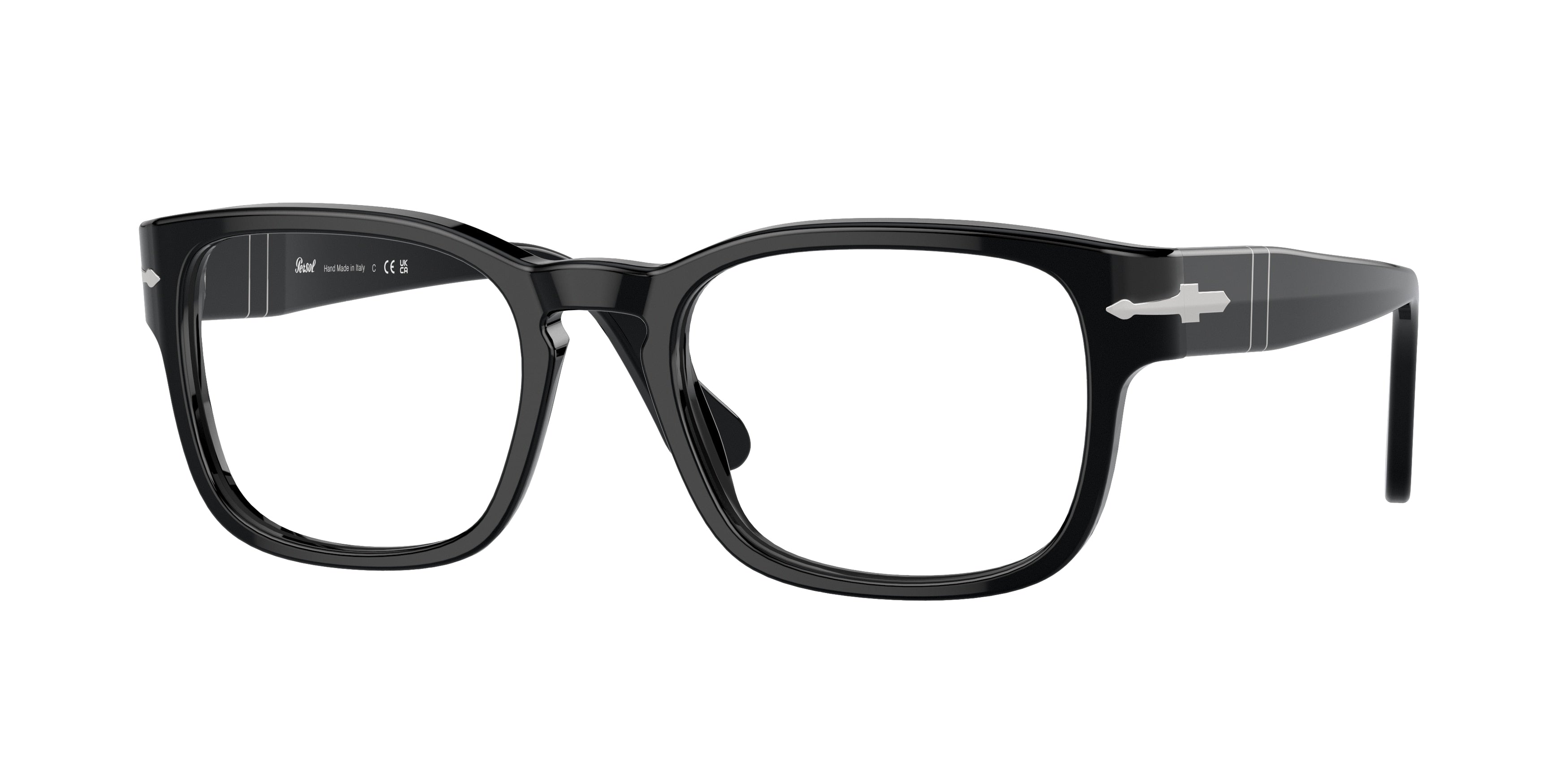 Persol PO3334V Square Eyeglasses  95-Black 53-145-20 - Color Map Black