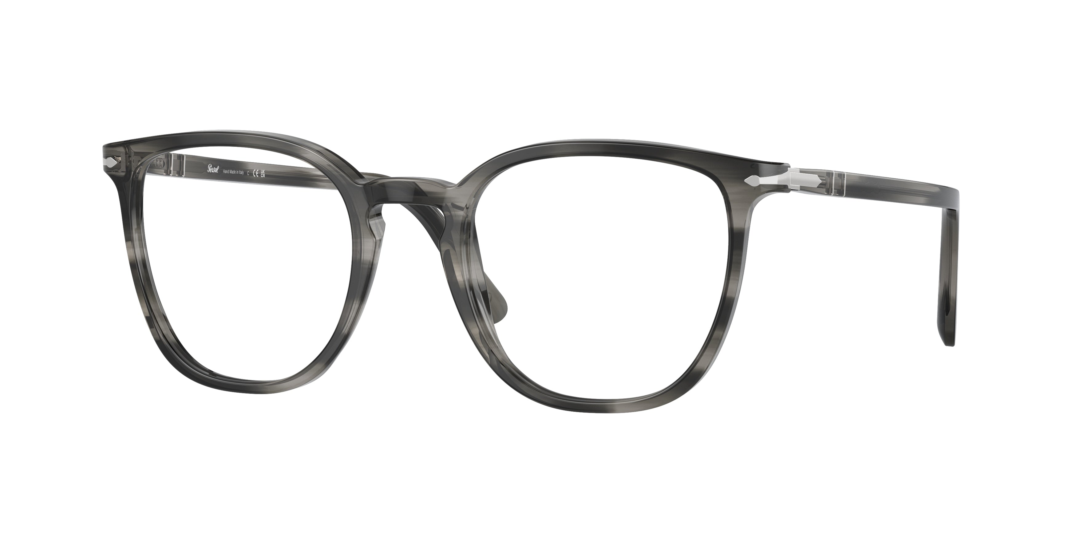 Persol PO3338V Phantos Eyeglasses  1192-Striped Grey 52-145-21 - Color Map Grey