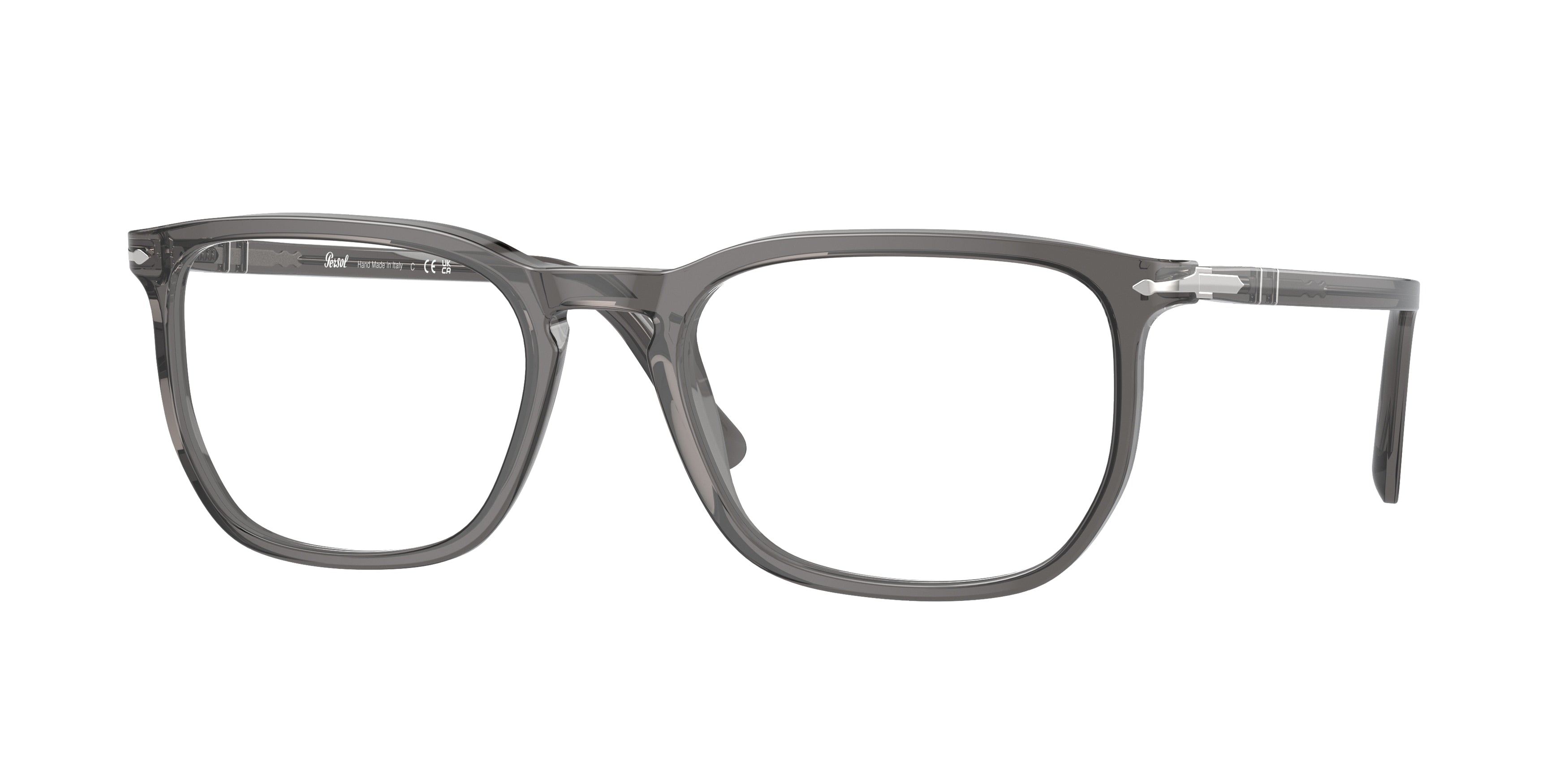 Persol PO3339V Rectangle Eyeglasses  1196-Transparent Grey 56-145-20 - Color Map Grey