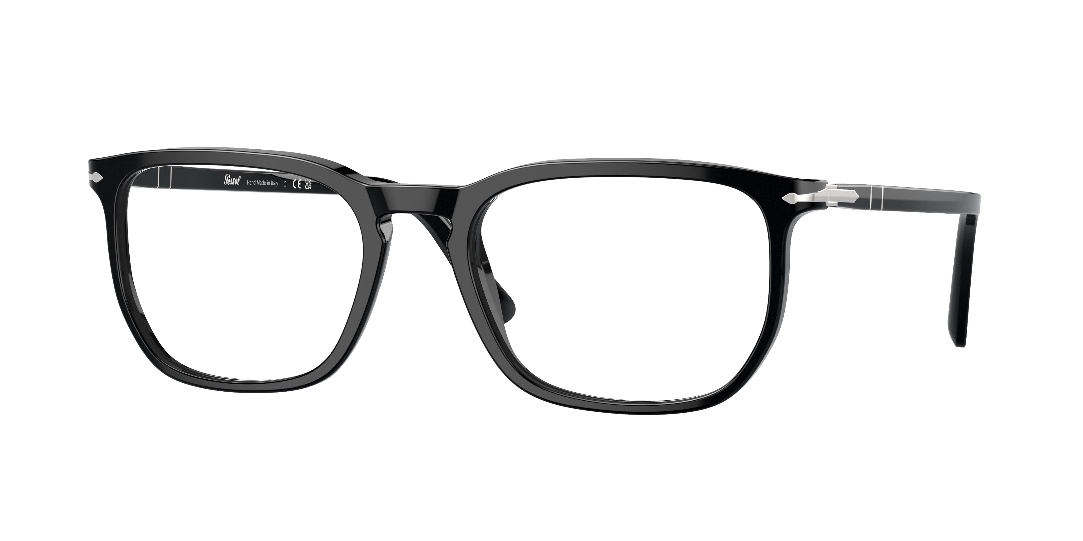 Persol PO3339V Rectangle Eyeglasses  95-Black 56-145-20 - Color Map Black