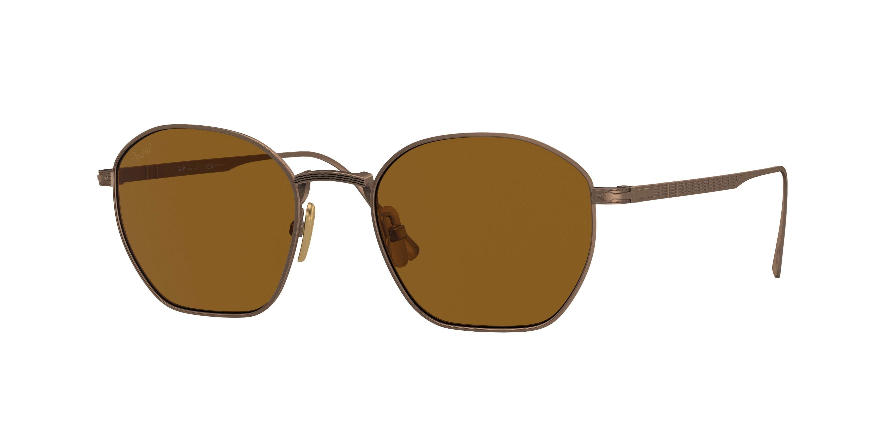 Persol PO5004ST Hexagonal Sunglasses  800333-Bronze 50-145-19 - Color Map Brown