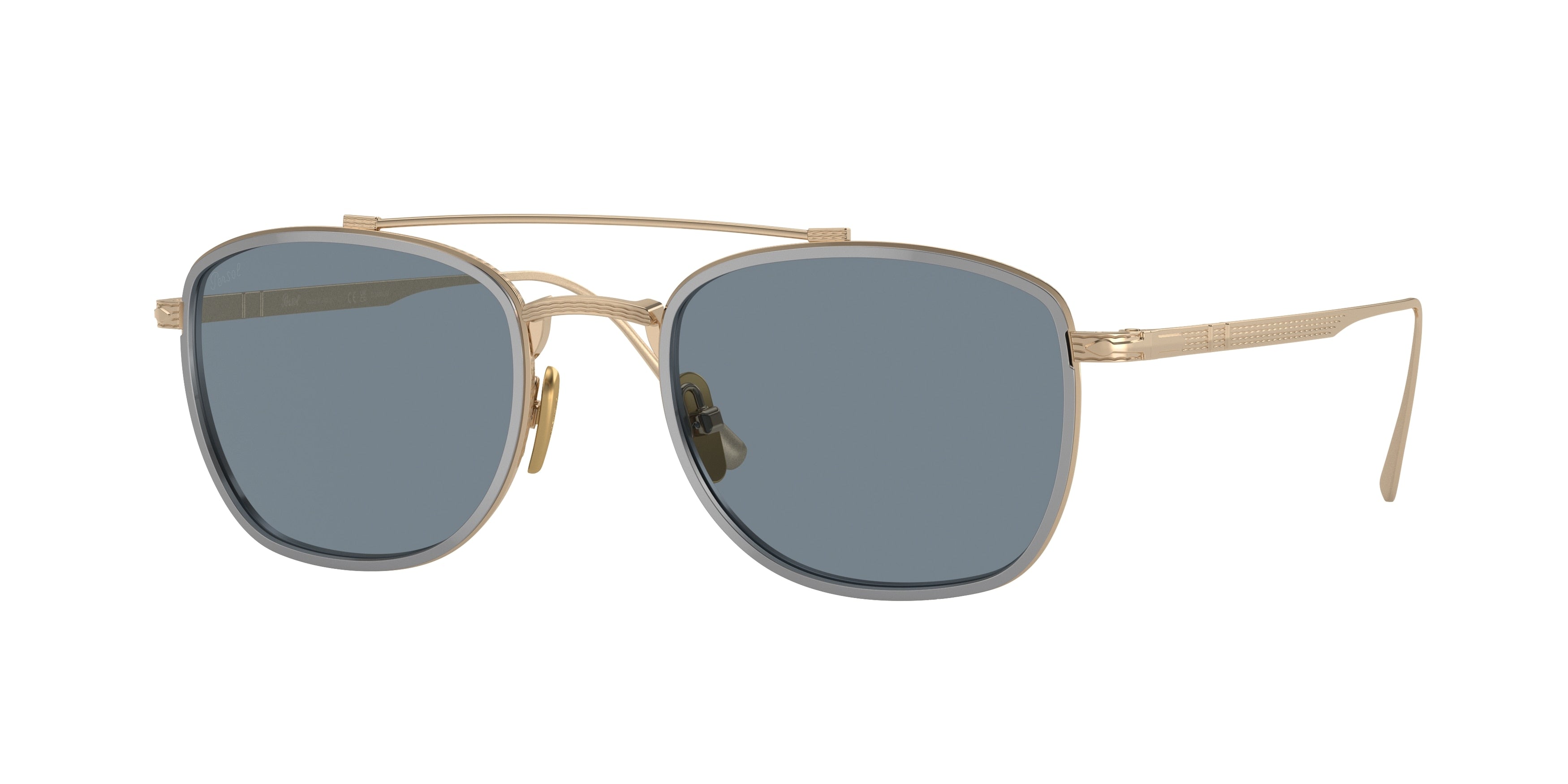Persol PO5005ST Rectangle Sunglasses  800556-Gold/Silver 50-145-21 - Color Map Gold