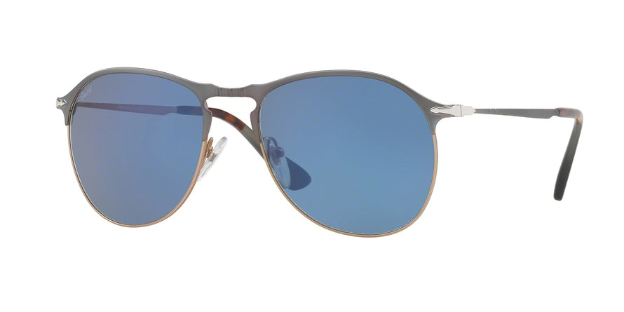 Persol PO7649S Pilot Sunglasses  107156-BLUE/LIGHT BROWN 56-18-145 - Color Map blue