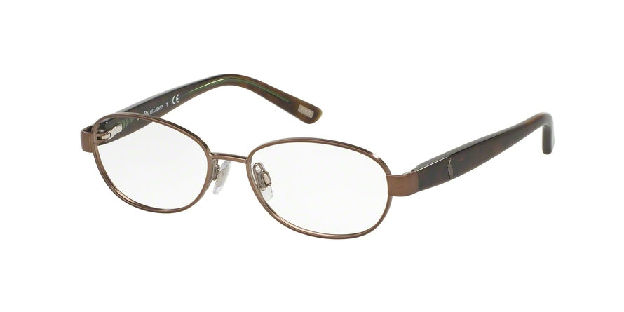 Polo Prep PP8037 Oval Eyeglasses  3184-SATIN BROWN/TORTOISE GREEN 45-14-130 - Color Map brown