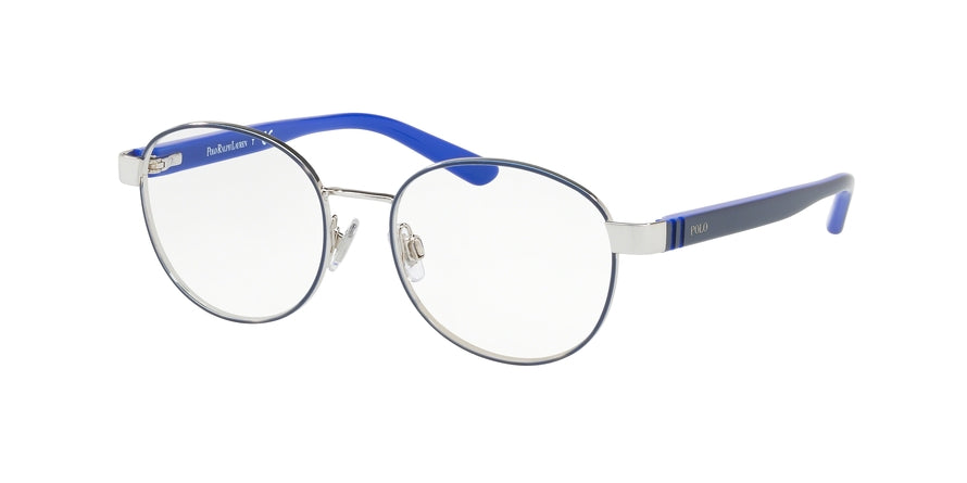 Polo Prep PP8038 Round Eyeglasses  3219-SILVER NAVY/NAVY BRIGHT BLUE 47-15-130 - Color Map blue