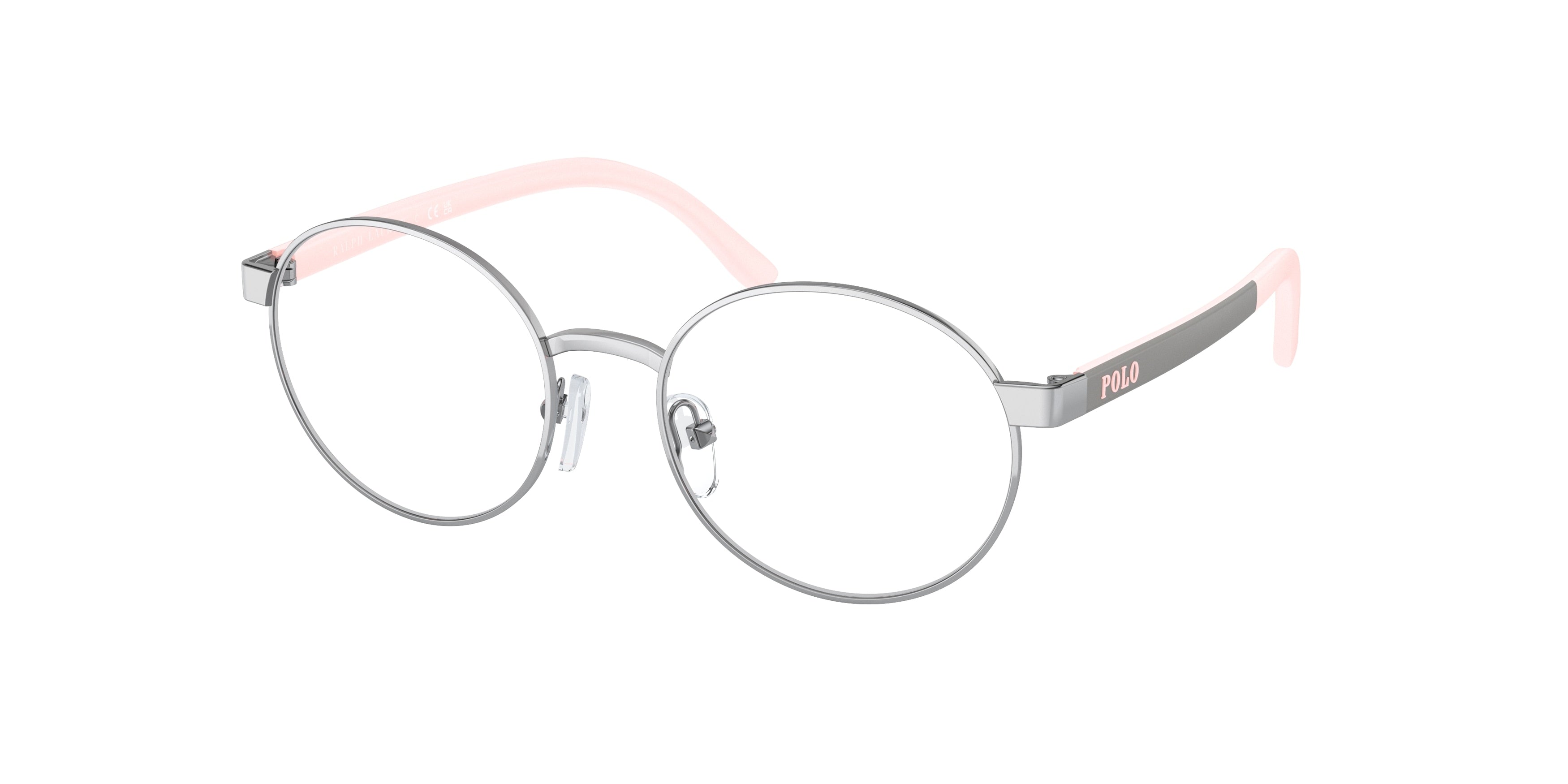 Polo Prep PP8041 Round Eyeglasses  9001-Shiny Silver 48-130-17 - Color Map Silver