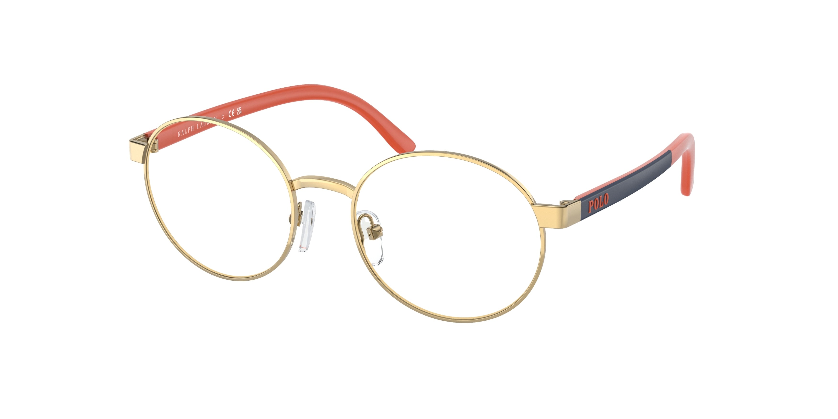 Polo Prep PP8041 Round Eyeglasses  9411-Shiny Gold 48-130-17 - Color Map Gold