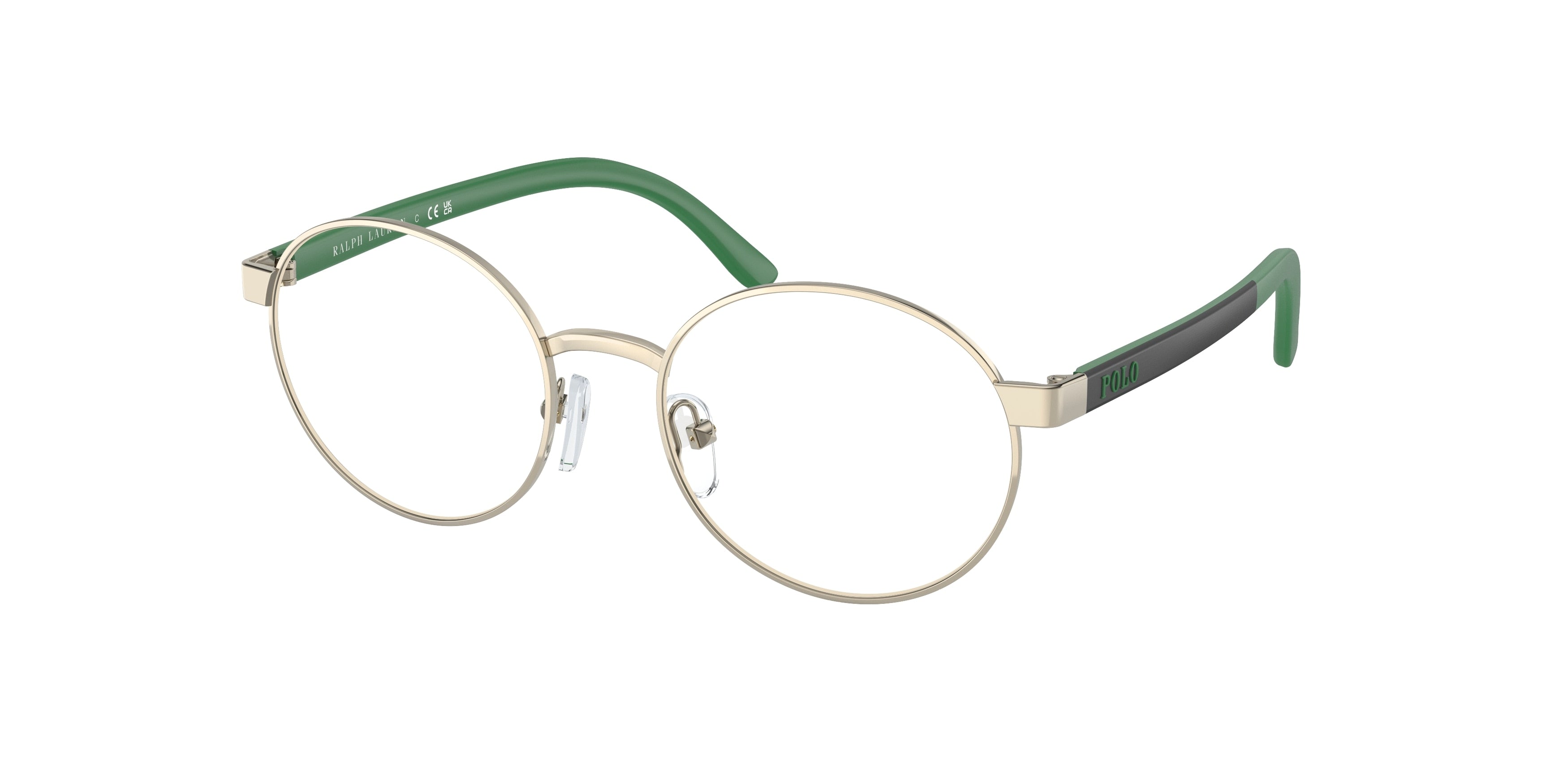 Polo Prep PP8041 Round Eyeglasses  9425-Shiny Pale Gold 48-130-17 - Color Map Gold