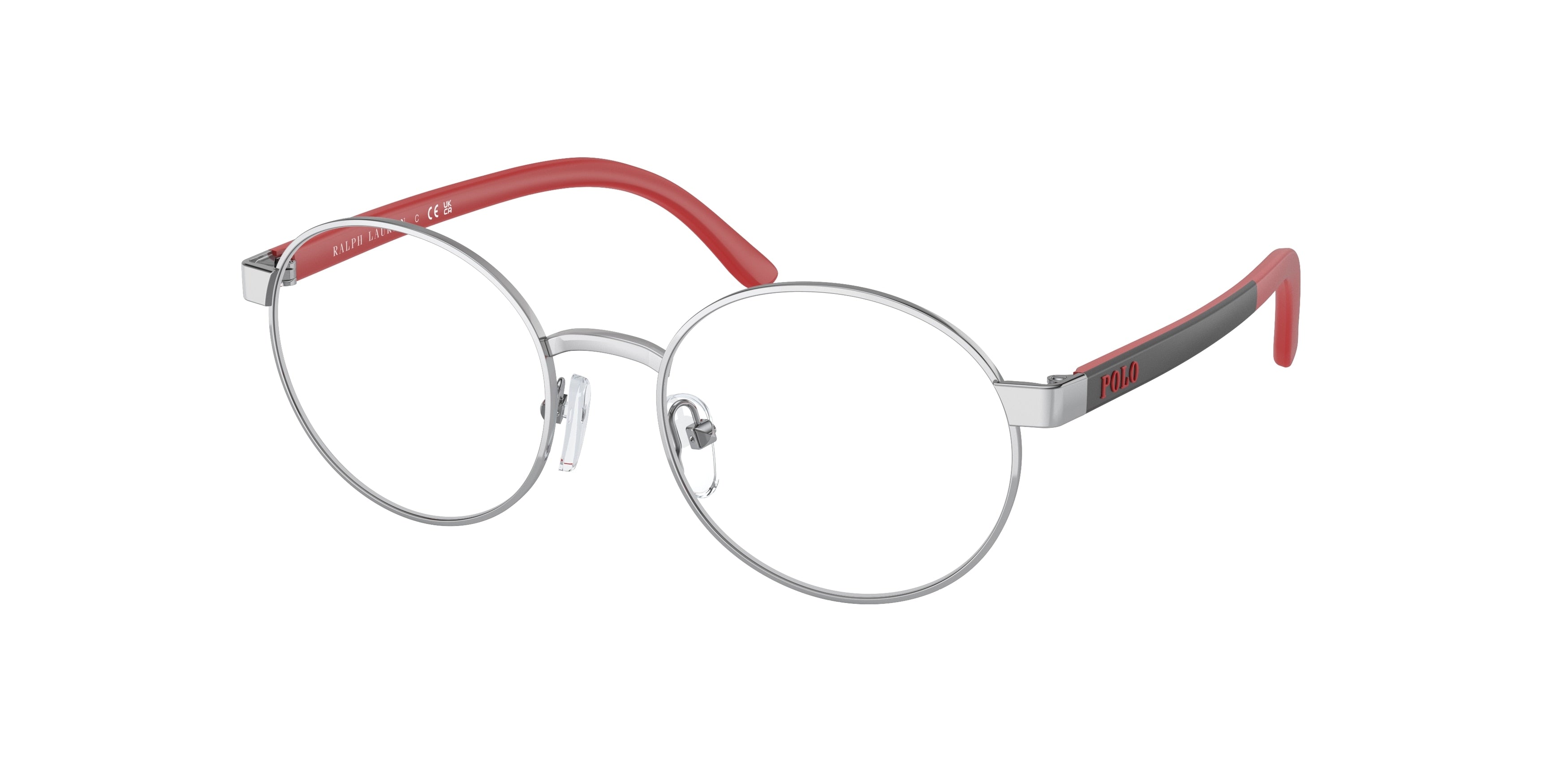 Polo Prep PP8041 Round Eyeglasses  9458-Shiny Silver 48-130-17 - Color Map Silver
