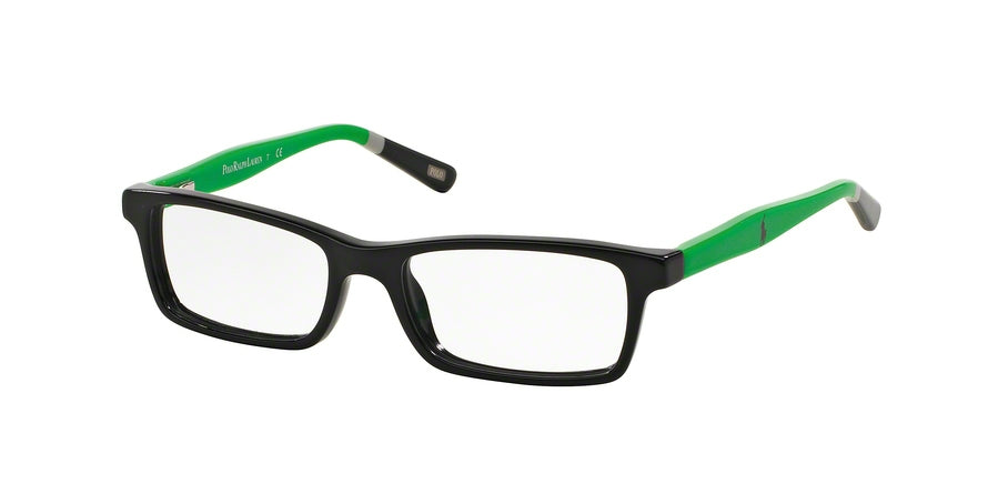 Polo Prep PP8523 Rectangle Eyeglasses  1312-BLACK/GREEN BLACK 47-15-125 - Color Map black